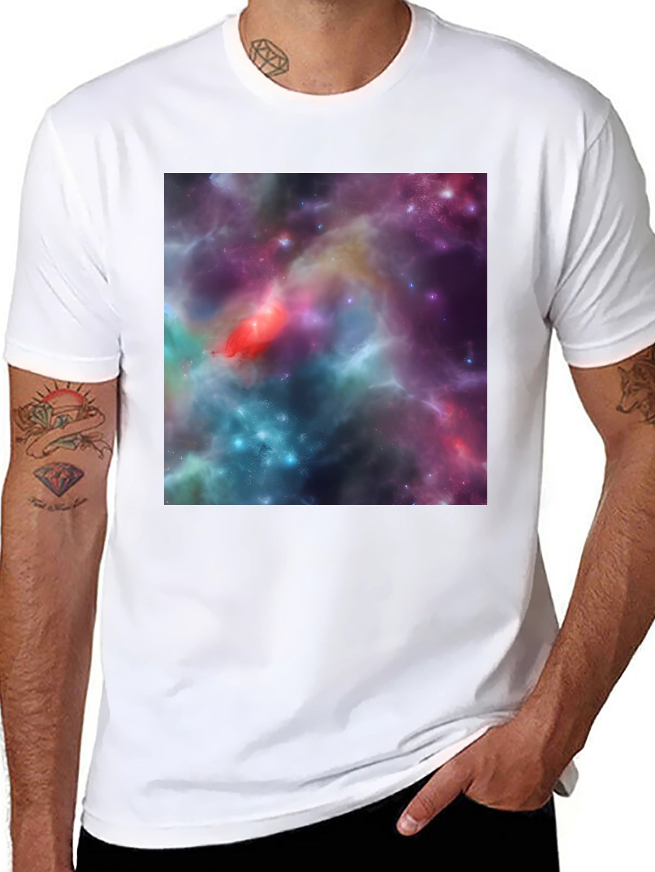 Nebula Print Black T-Shirt