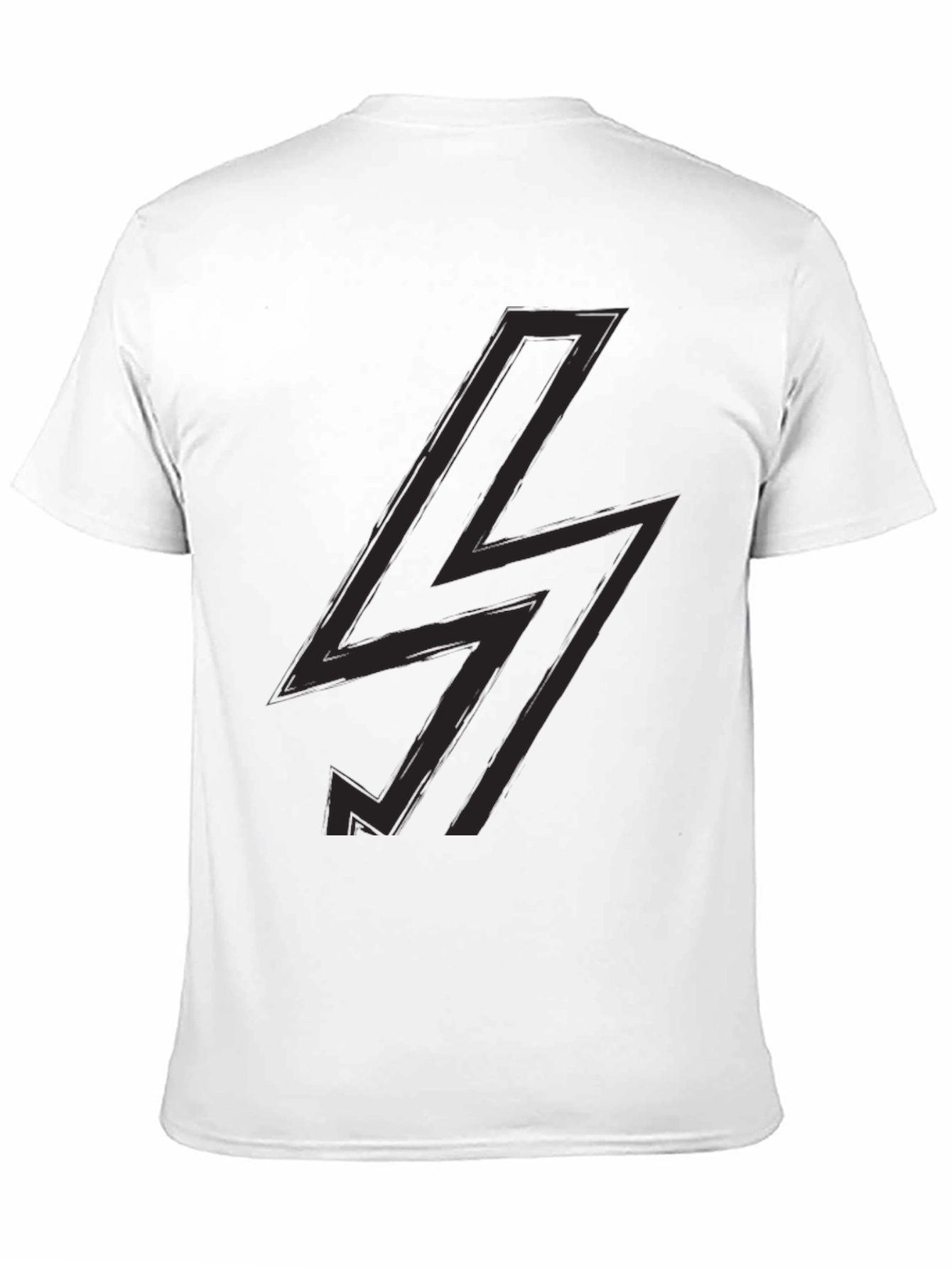 Black T-Shirt with Lightning Bolt Design