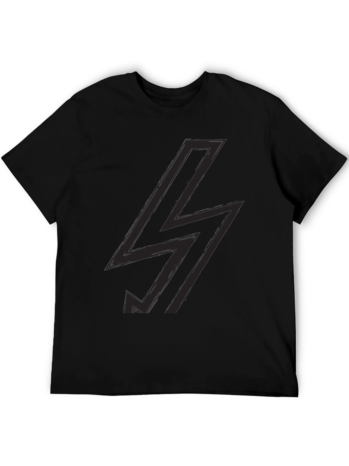 Black T-Shirt with Lightning Bolt Design