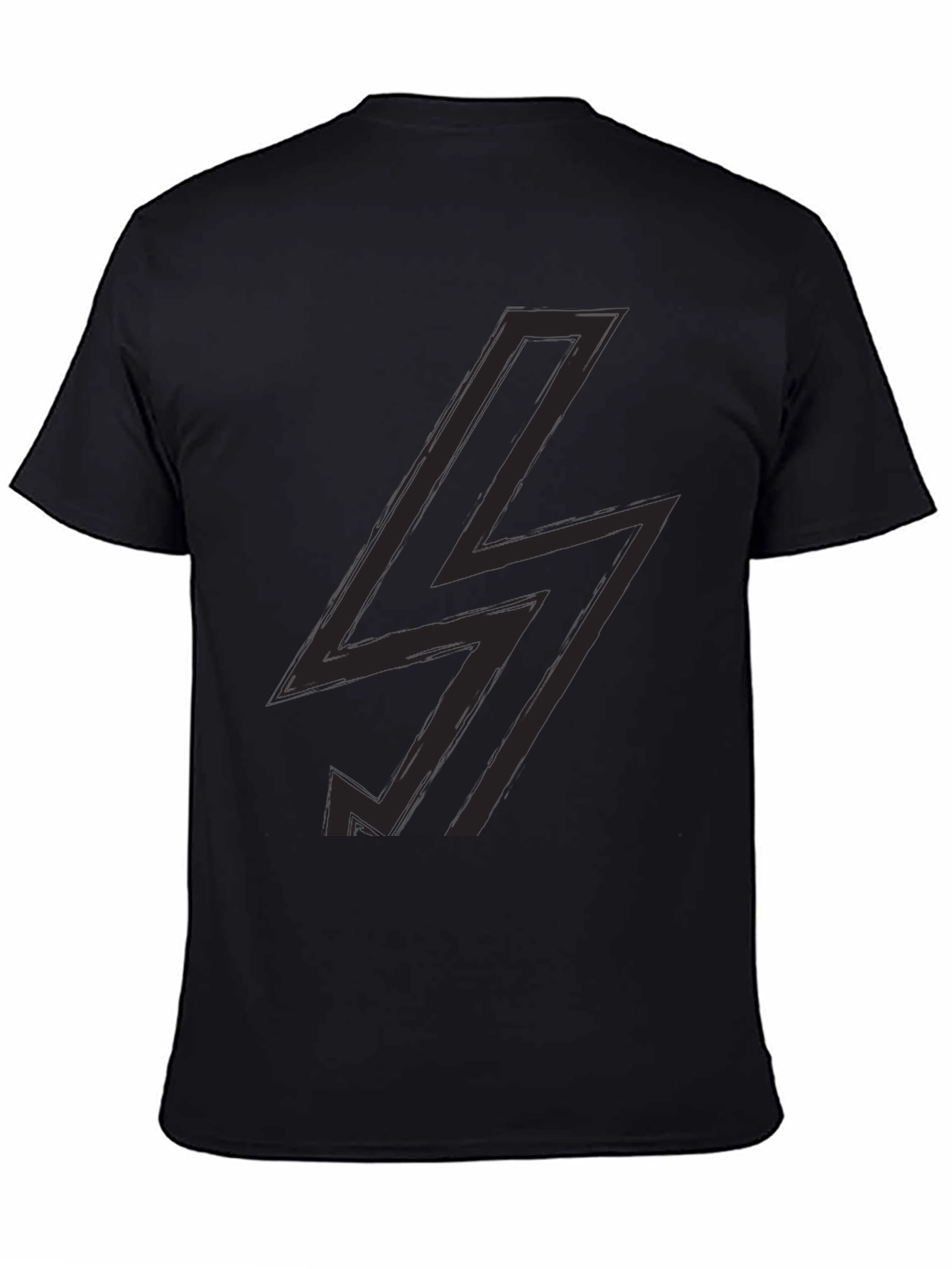 Black T-Shirt with Lightning Bolt Design