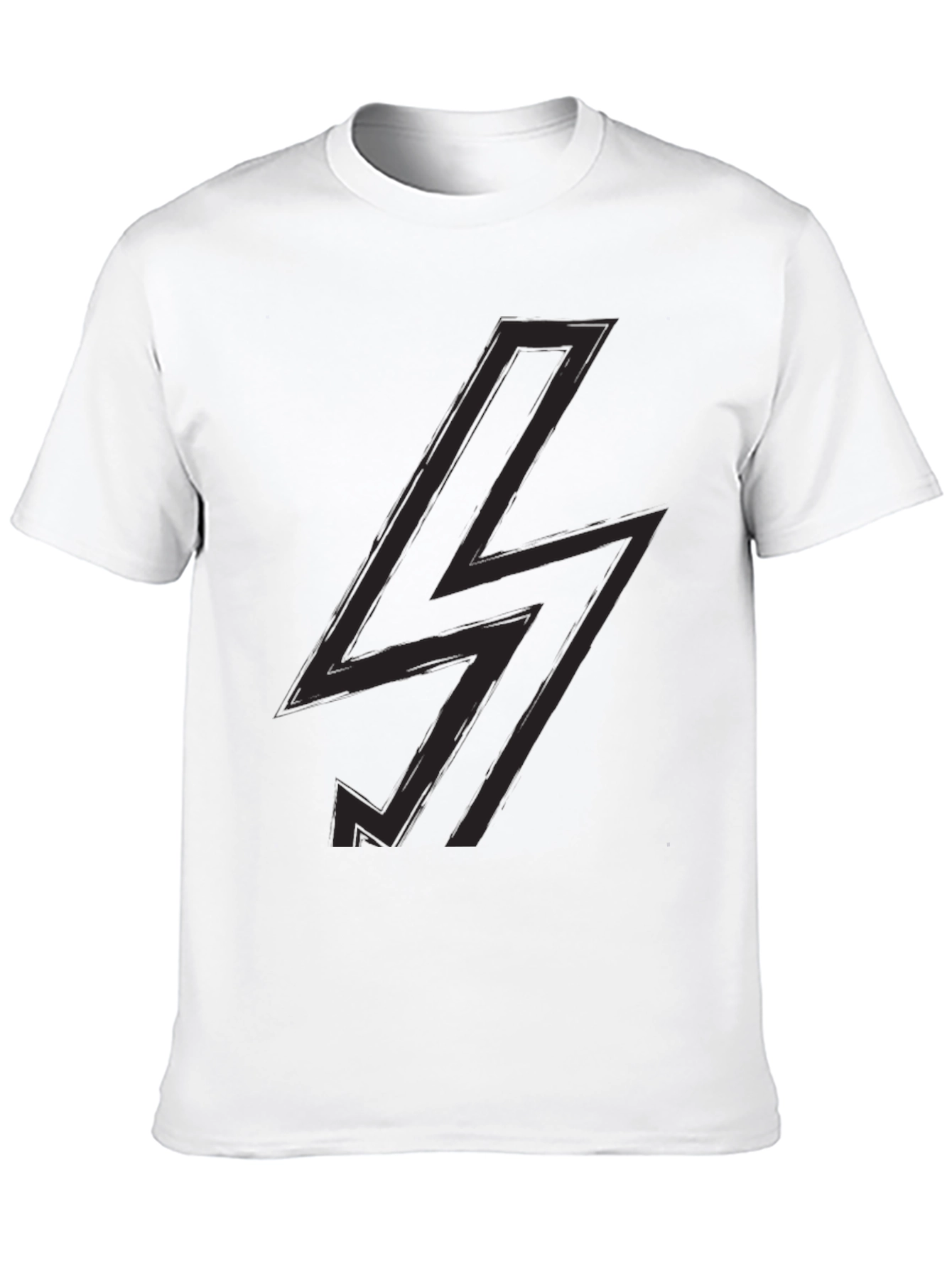Black T-Shirt with Lightning Bolt Design