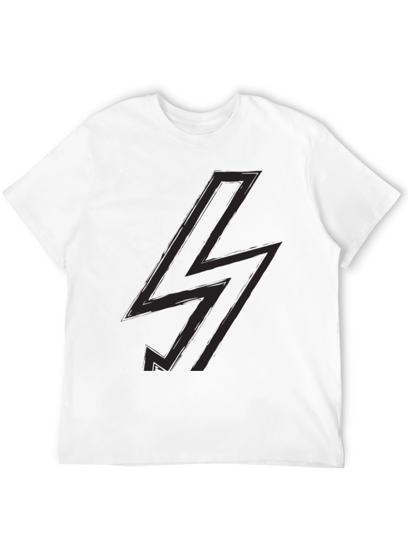 Black T-Shirt with Lightning Bolt Design