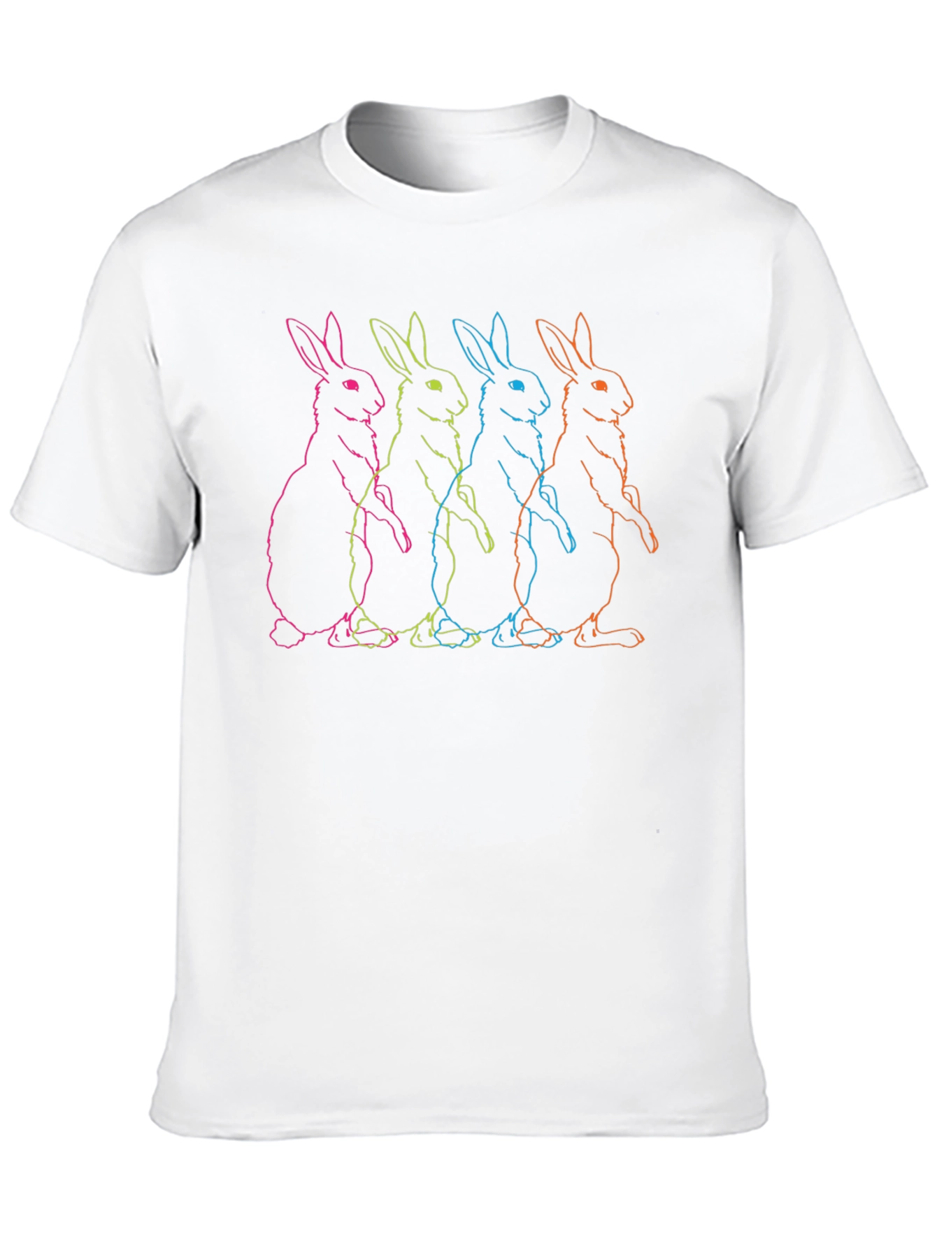 Neon Bunny Graphic T-Shirt - Mens Black Tee