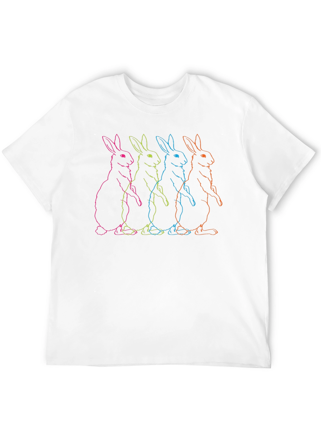Neon Bunny Graphic T-Shirt - Mens Black Tee