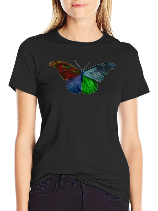 Colorful Butterfly Graphic Tee - Casual Comfort