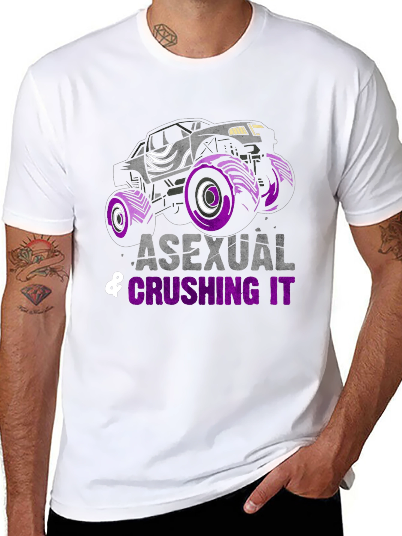 Asexual Crushing It Monster Truck T-Shirt