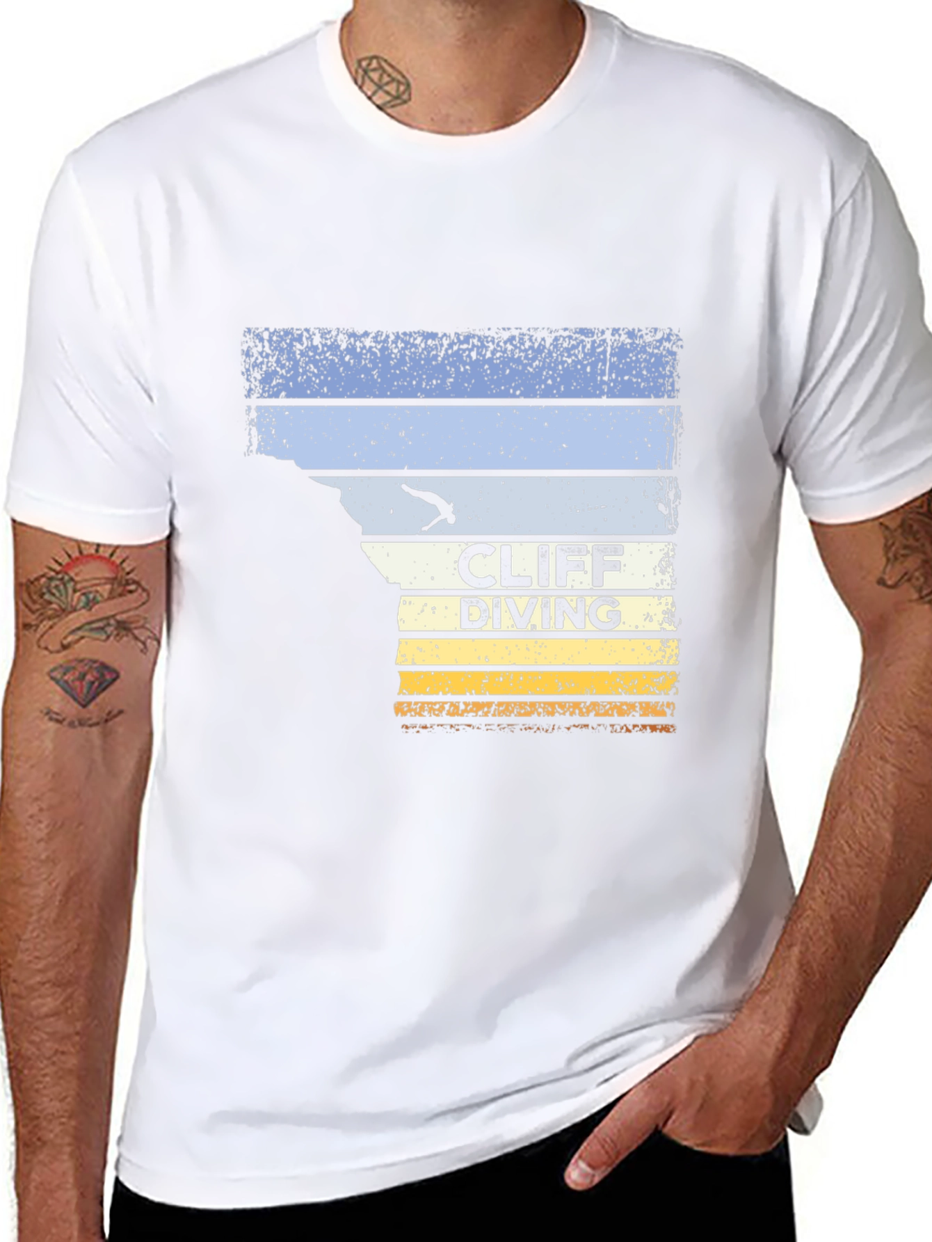 Cliff Diving Retro Graphic T-Shirt