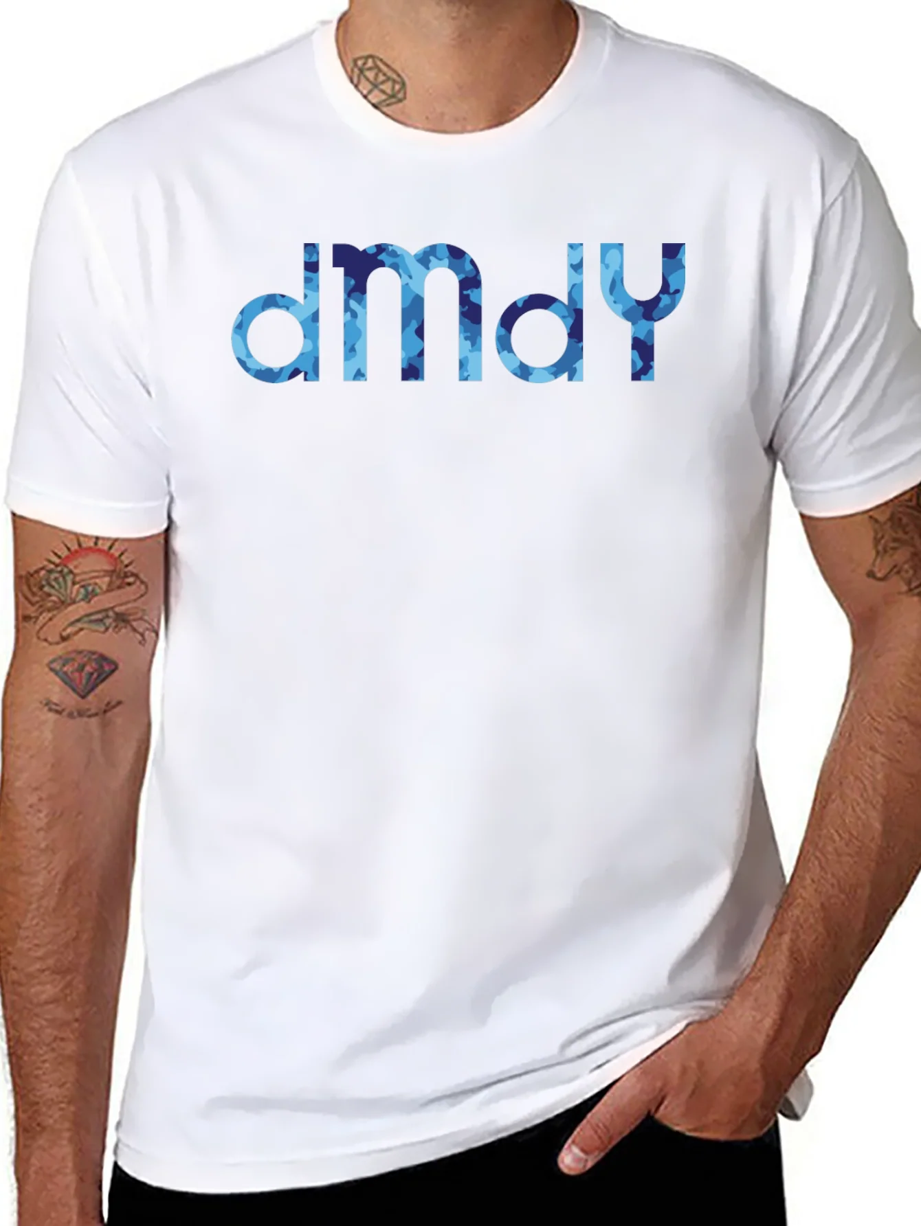 dmdy Camouflage Print Black T-Shirt