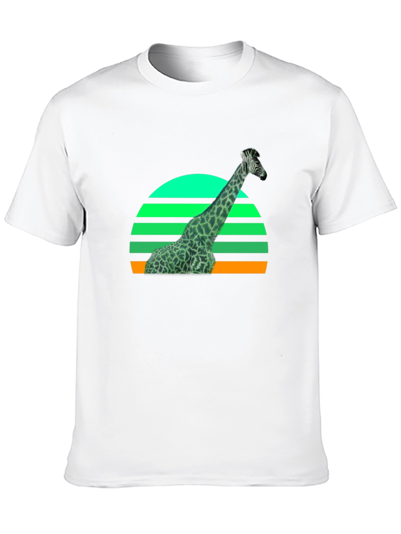 Giraffe Sunset Graphic T-Shirt - Black