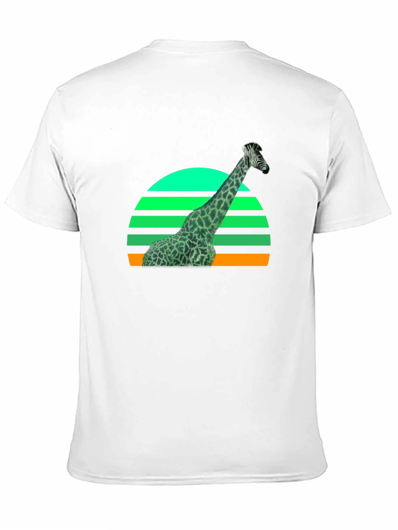 Giraffe Sunset Graphic T-Shirt - Black