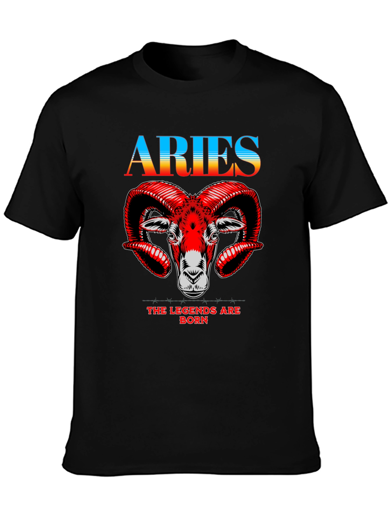 Aries Zodiac Black Graphic Tee