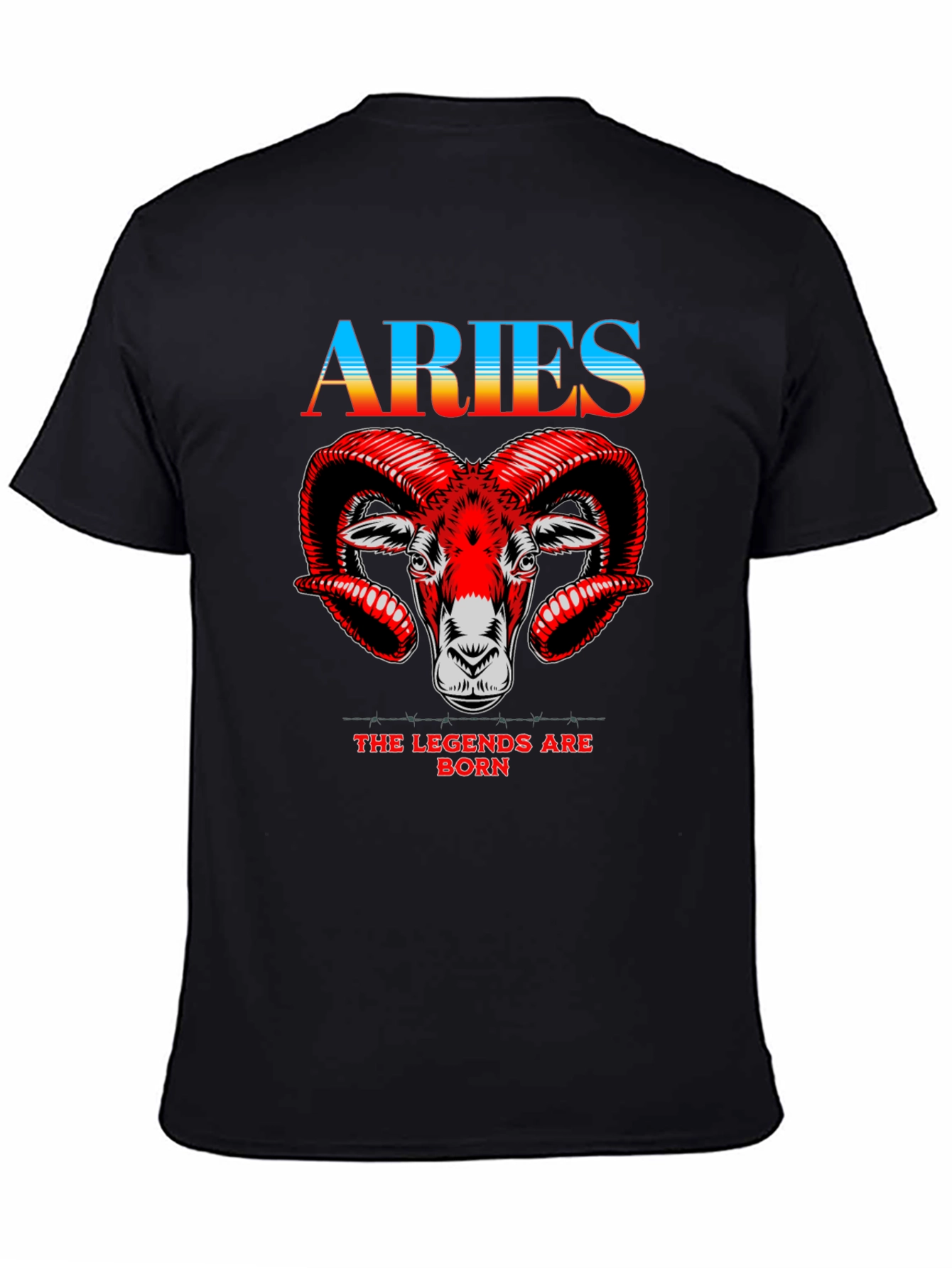 Aries Zodiac Black Graphic Tee
