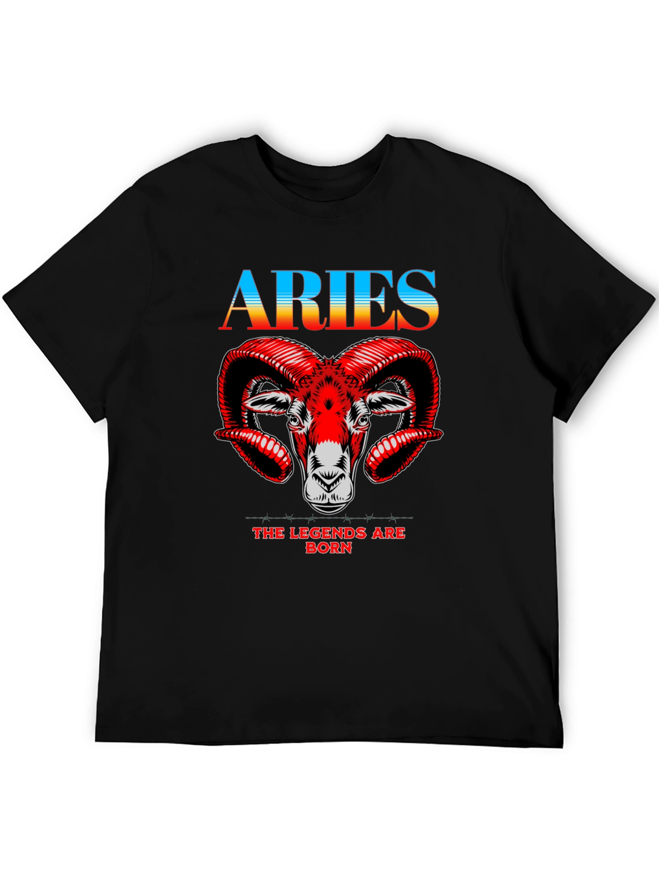 Aries Zodiac Black Graphic Tee