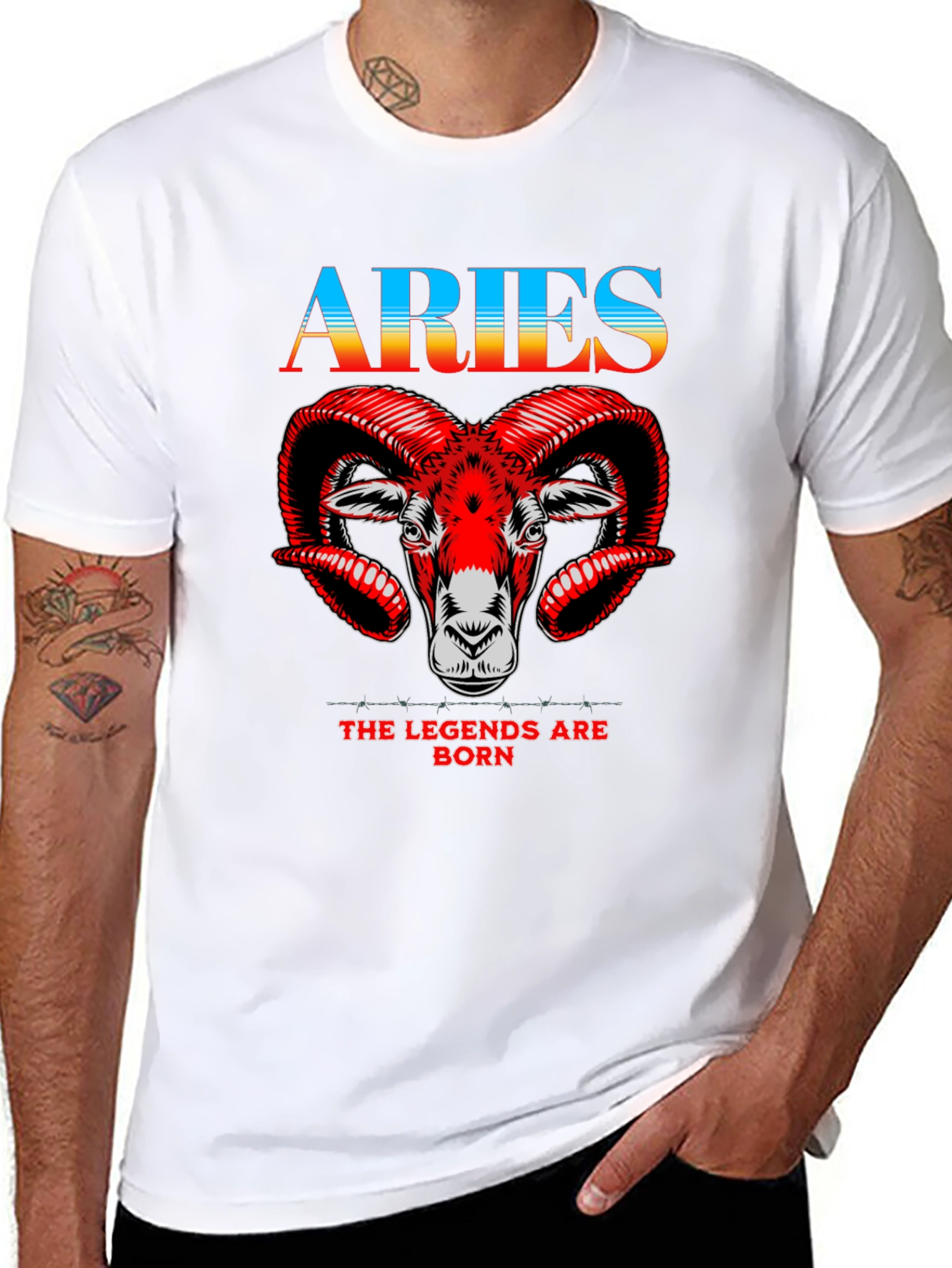 Aries Zodiac Black Graphic Tee