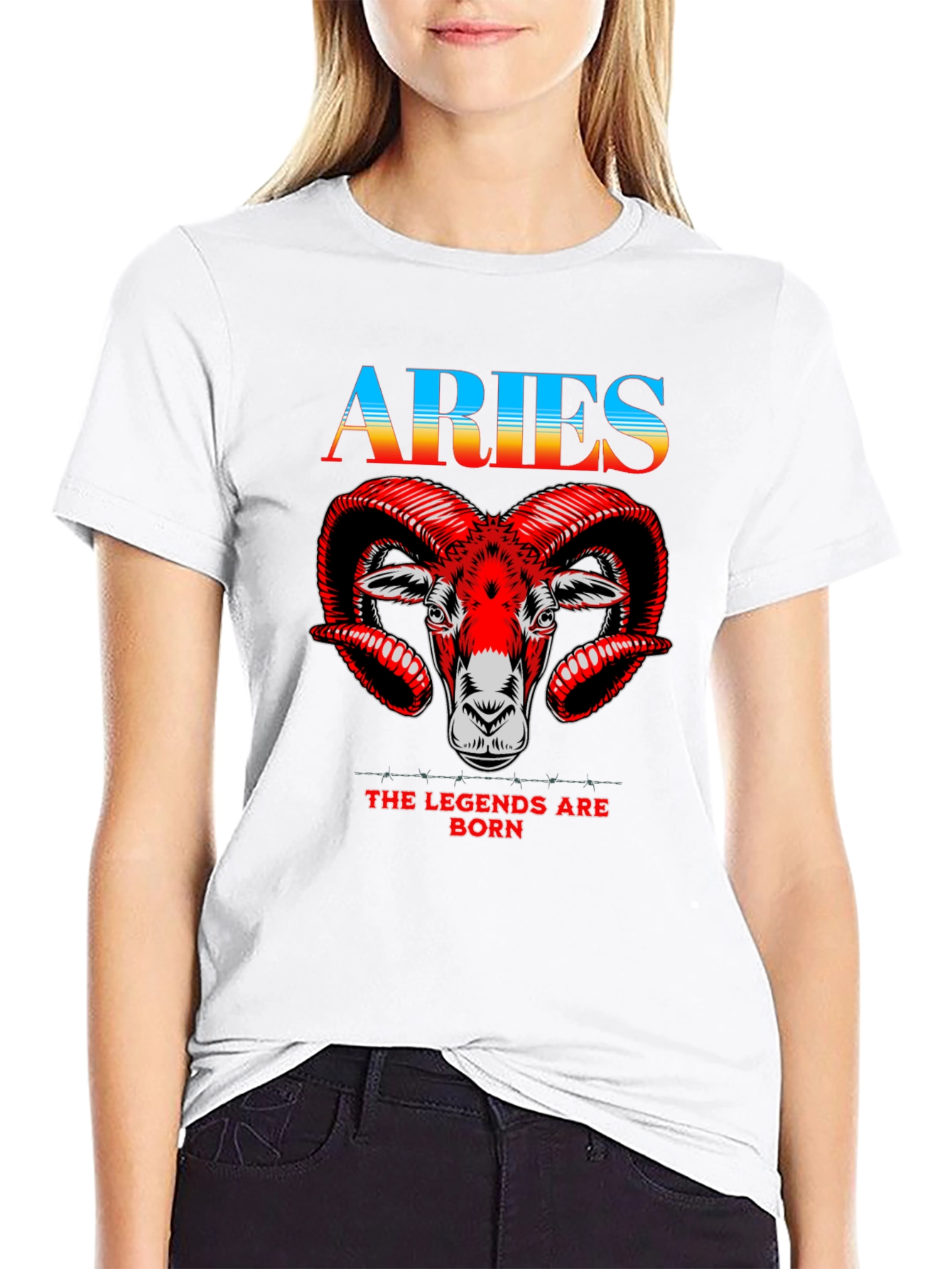 Aries Zodiac Black Graphic Tee