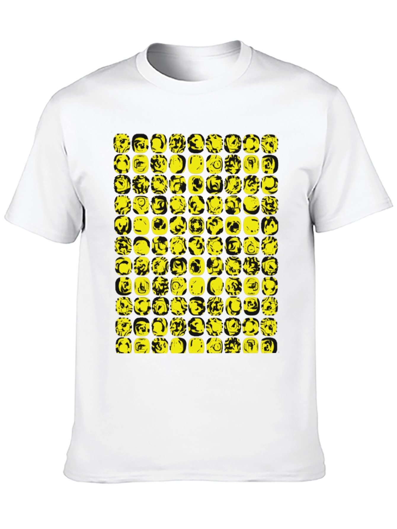 Abstract Yellow Graphic Print Black T-Shirt