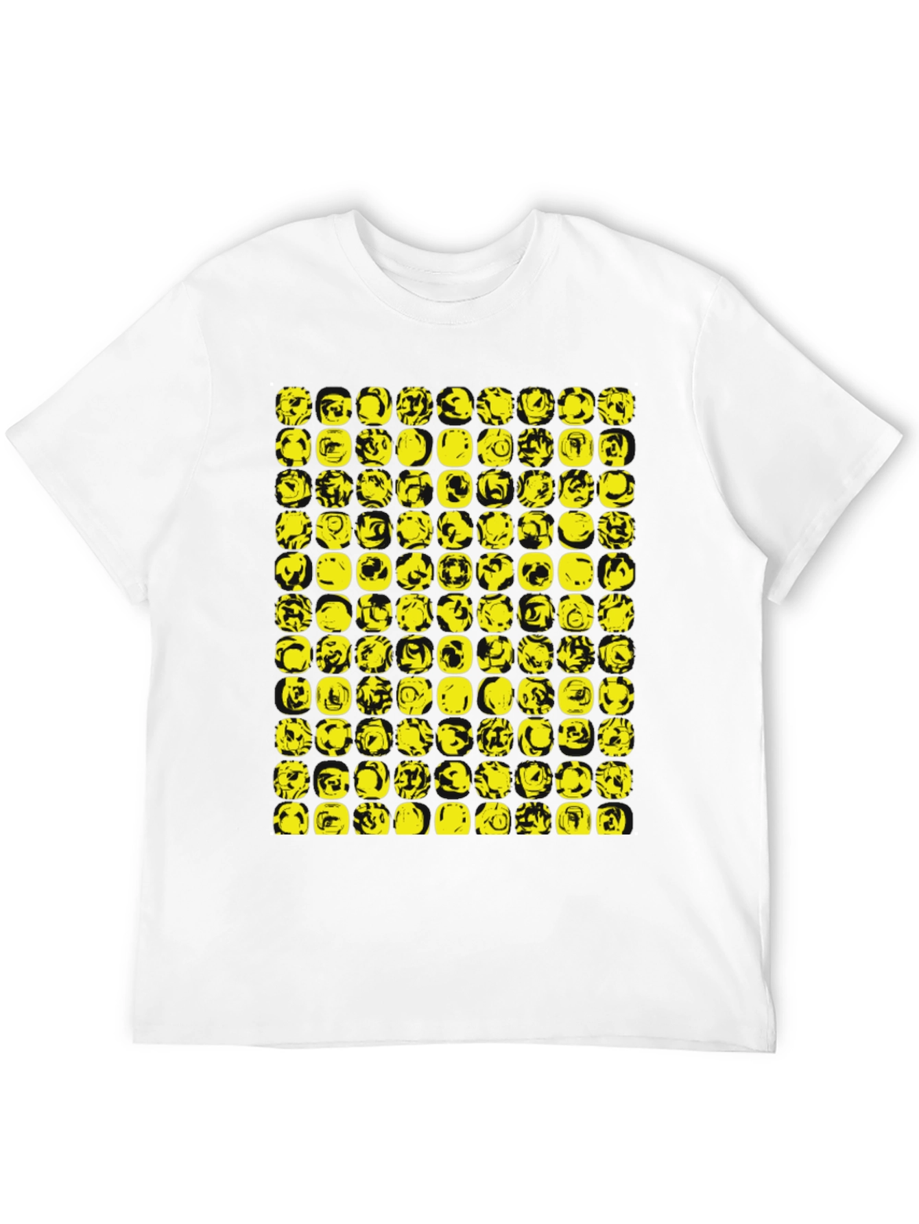 Abstract Yellow Graphic Print Black T-Shirt