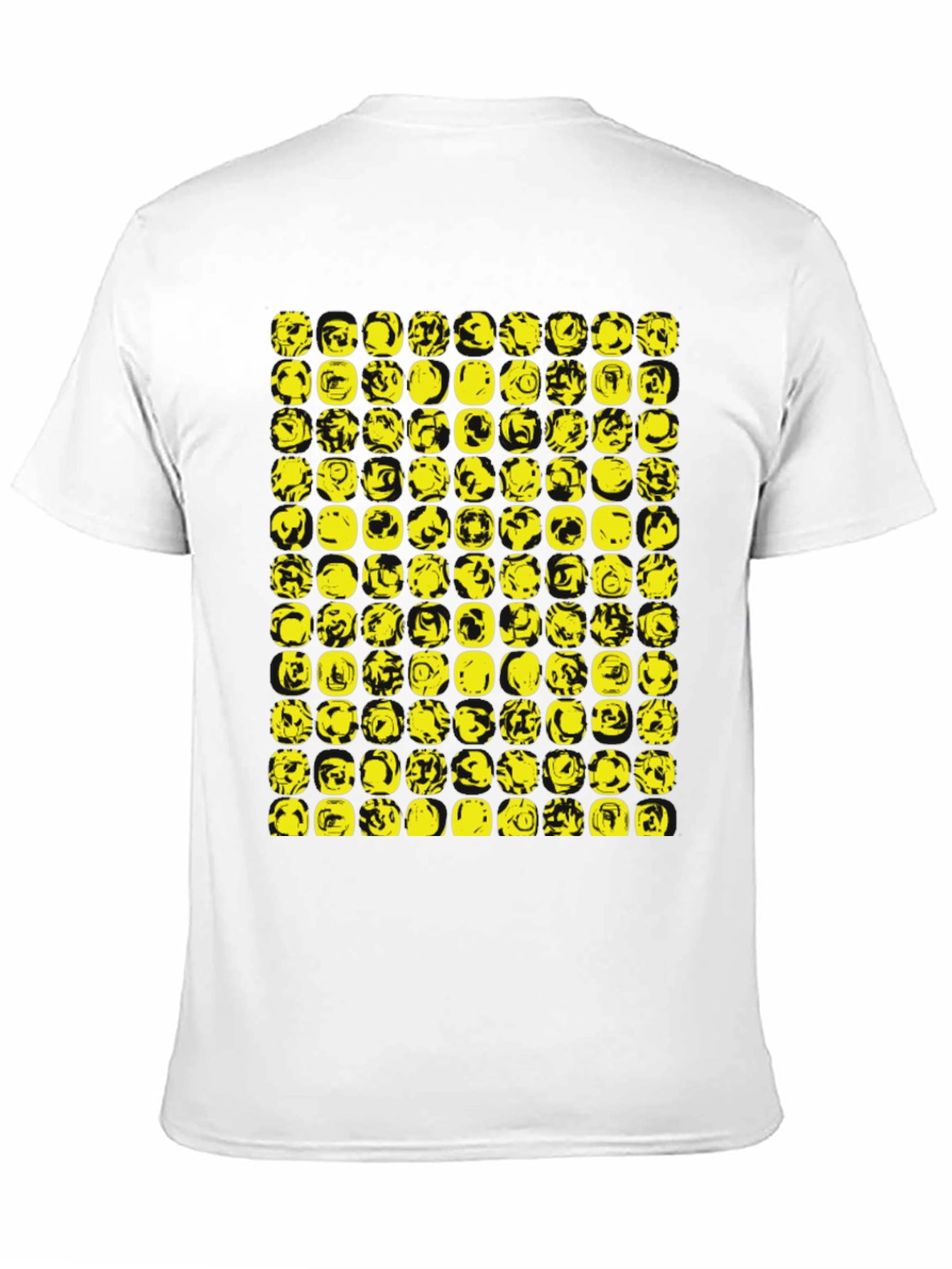 Abstract Yellow Graphic Print Black T-Shirt