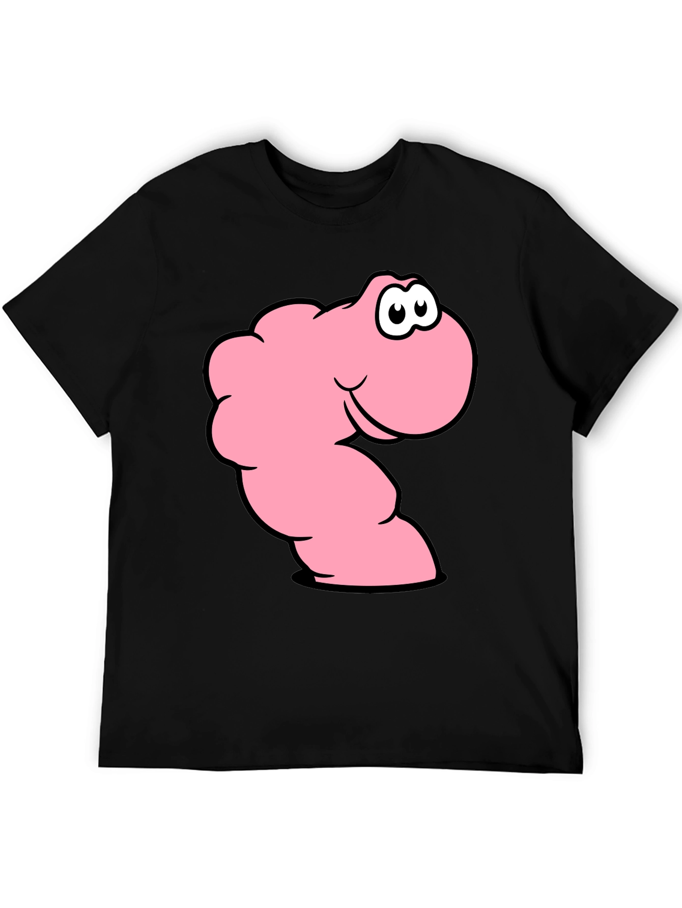 Funny Worm Graphic T-Shirt - Black Cotton Tee