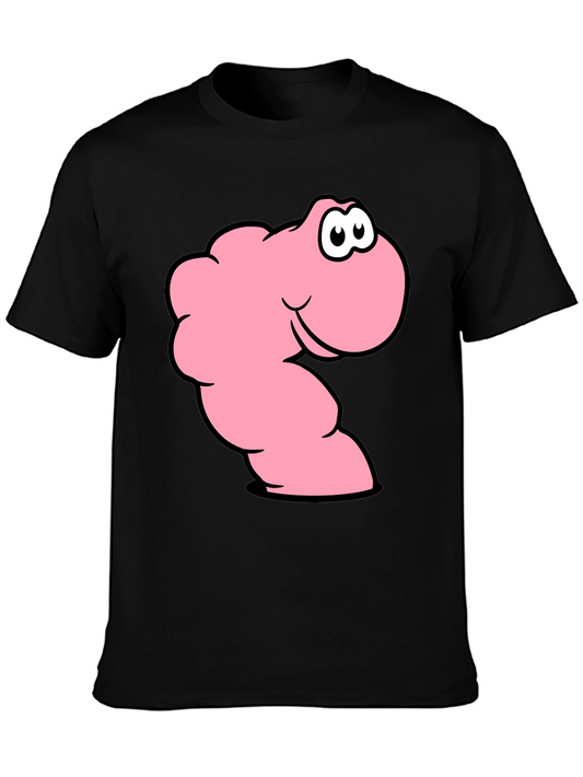 Funny Worm Graphic T-Shirt - Black Cotton Tee