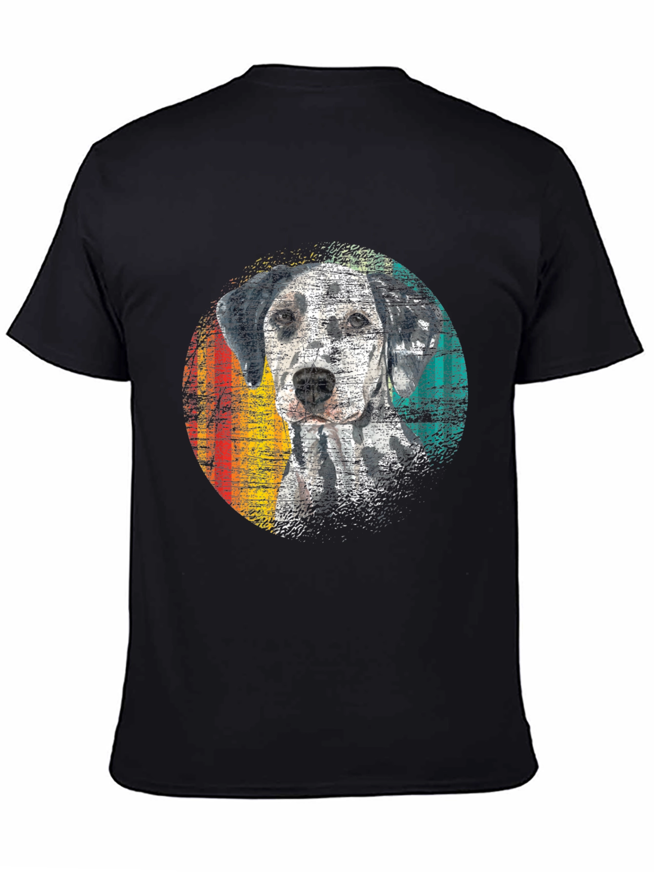 Dalmatian Dog Print Mens Black T-Shirt