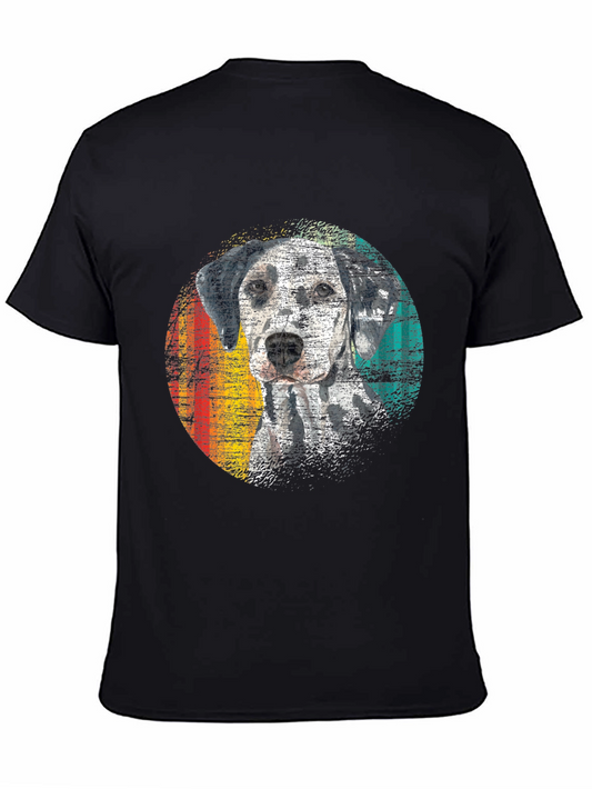 Dalmatian Dog Print Mens Black T-Shirt