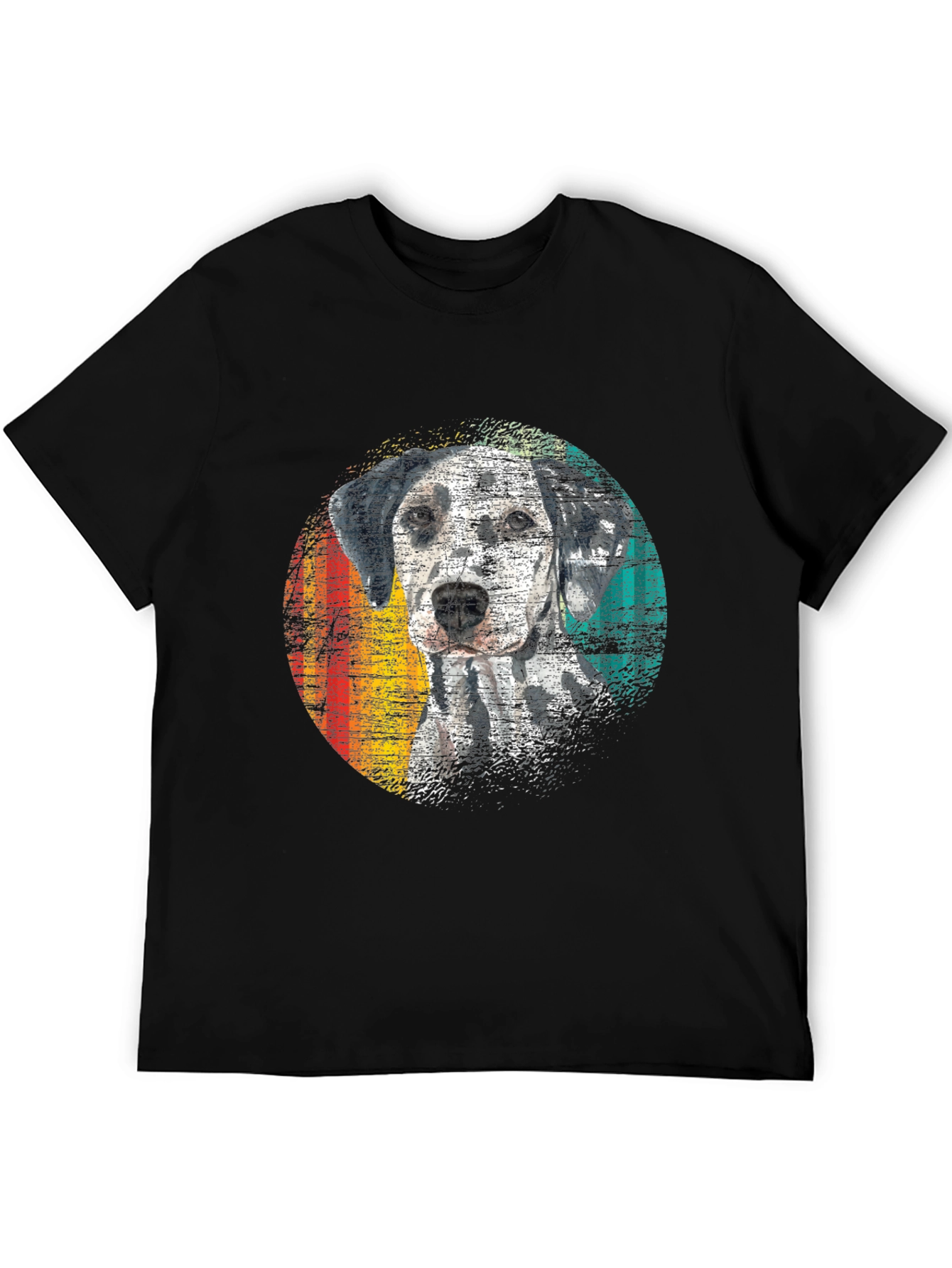 Dalmatian Dog Print Mens Black T-Shirt