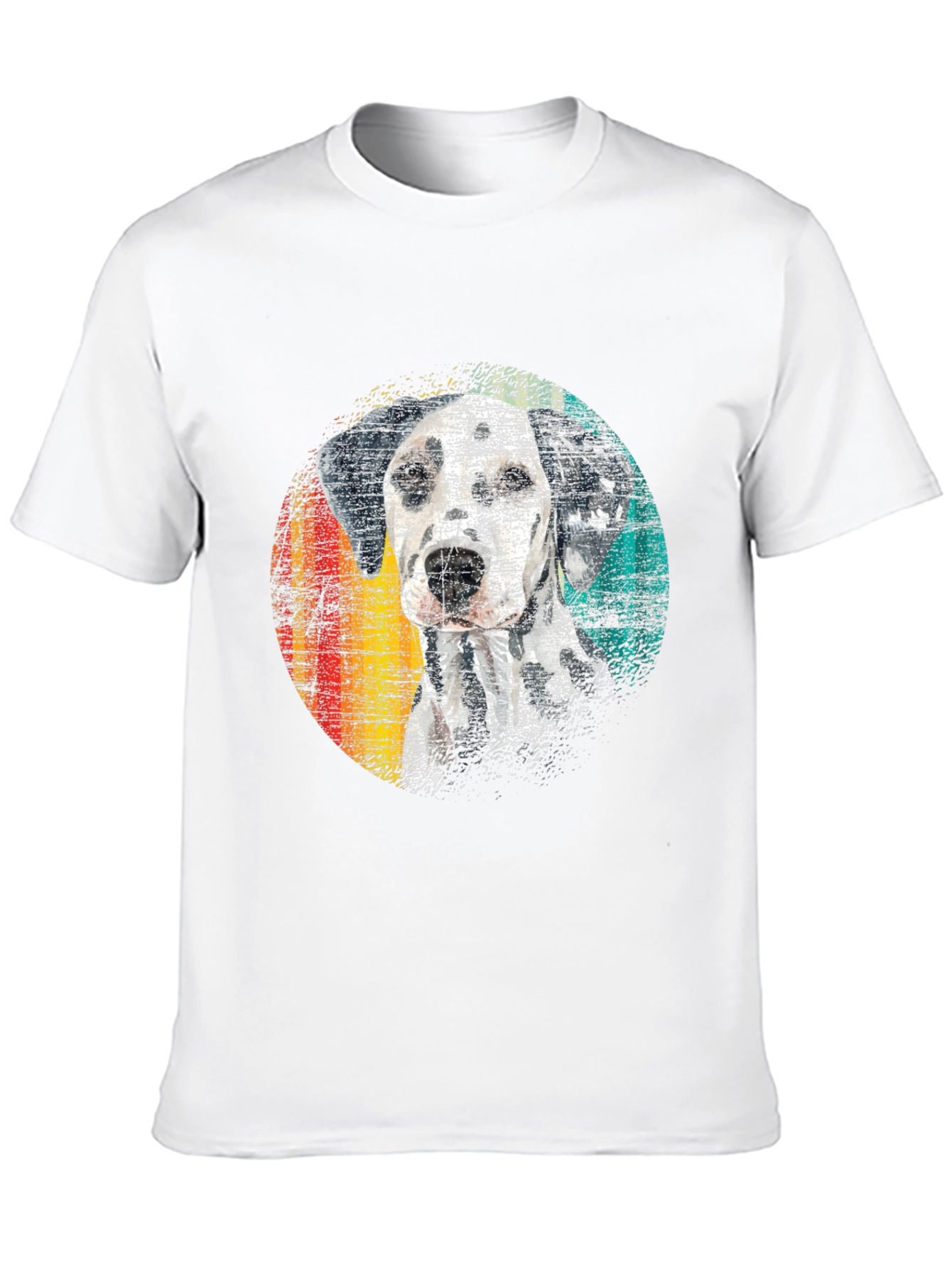 Dalmatian Dog Print Mens Black T-Shirt