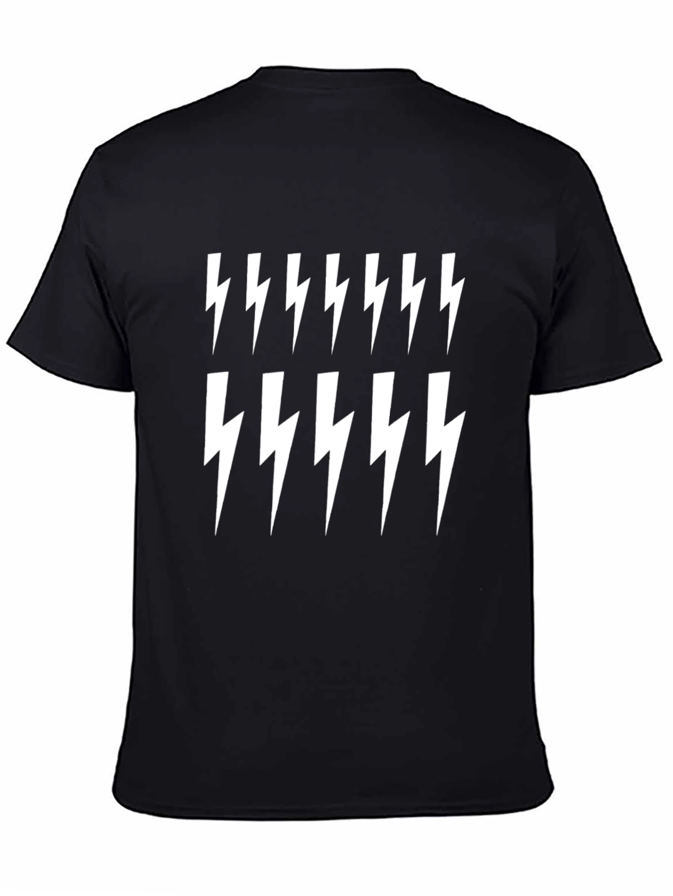 Lightning Bolt Graphic Tee - Black Cotton T-Shirt