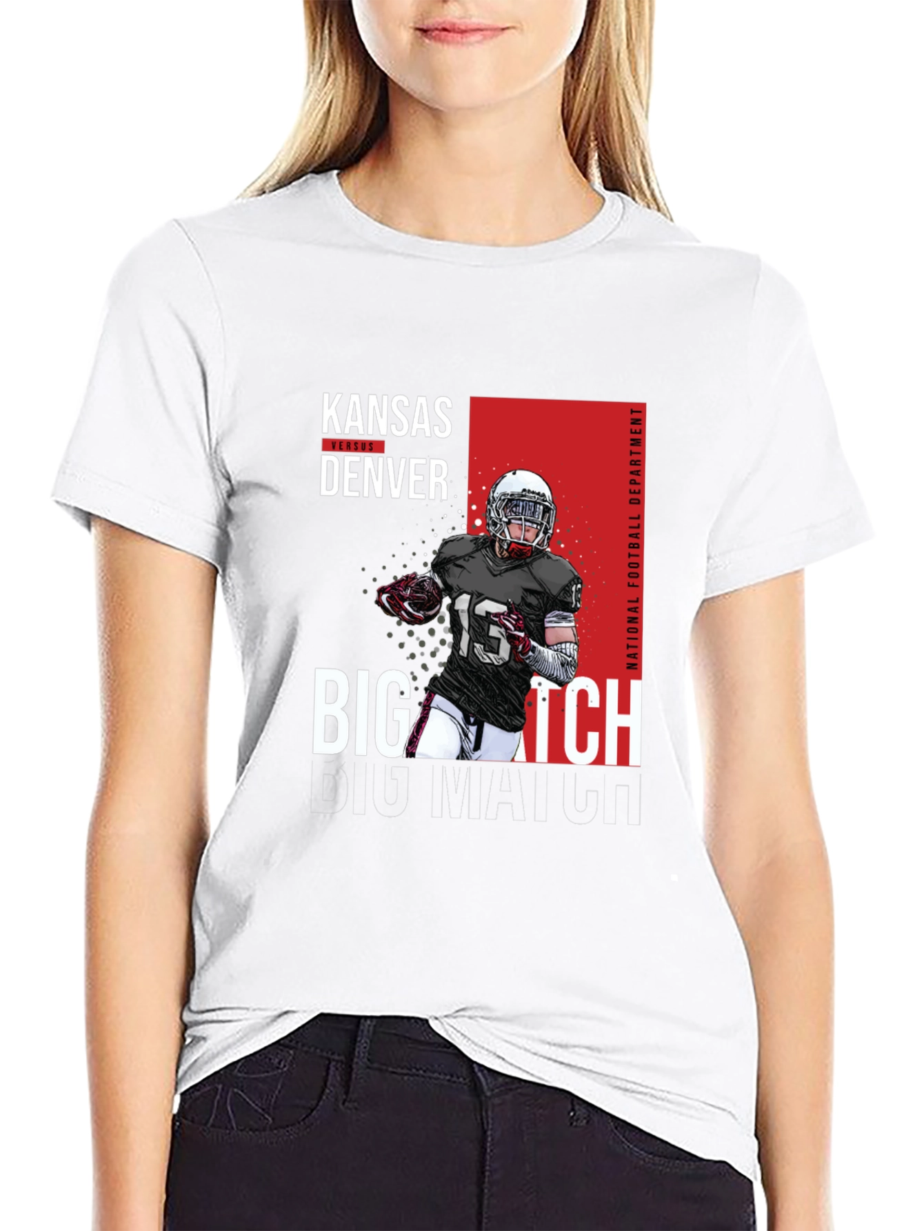 Kansas vs Denver Football Graphic T-Shirt