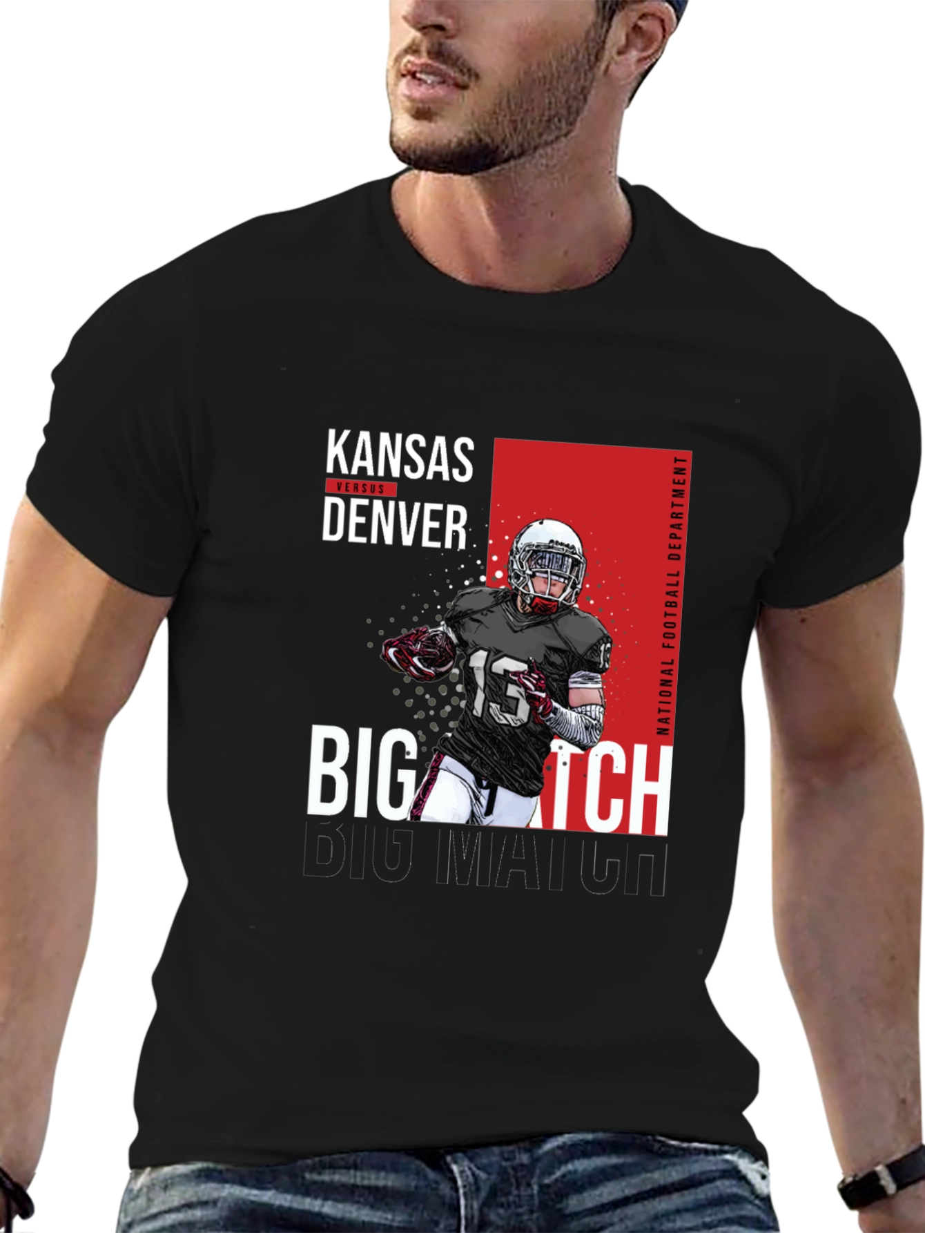 Kansas vs Denver Football Graphic T-Shirt