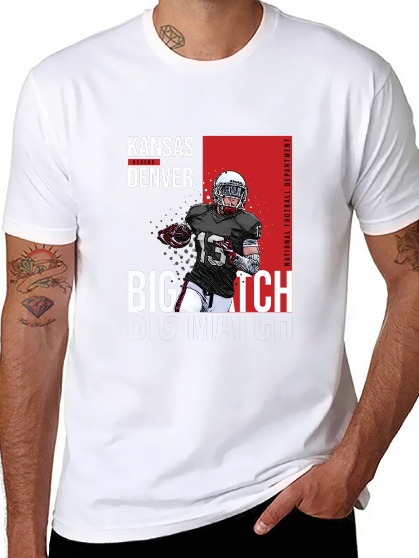 Kansas vs Denver Football Graphic T-Shirt
