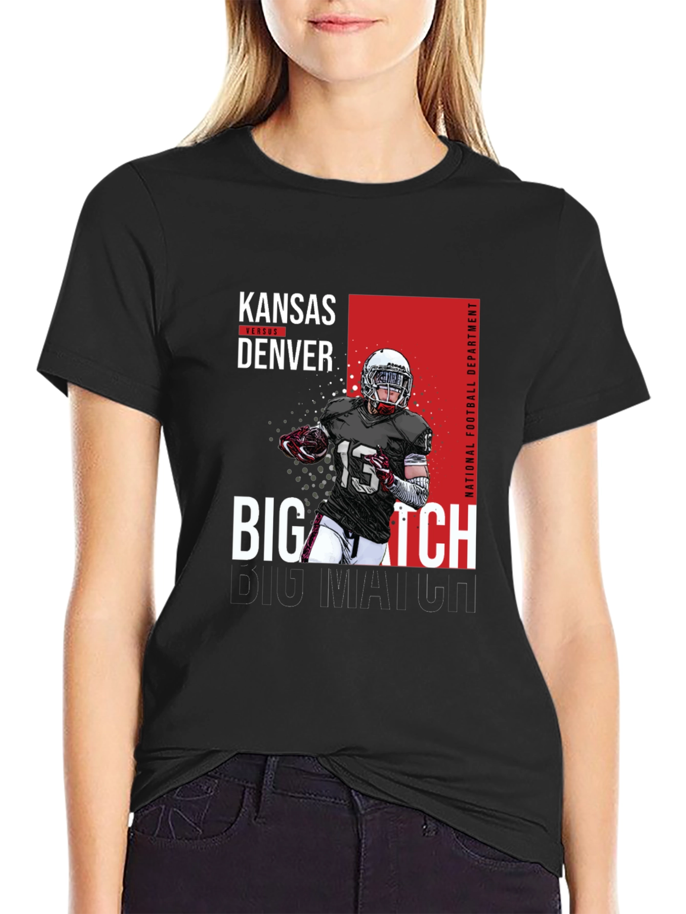 Kansas vs Denver Football Graphic T-Shirt