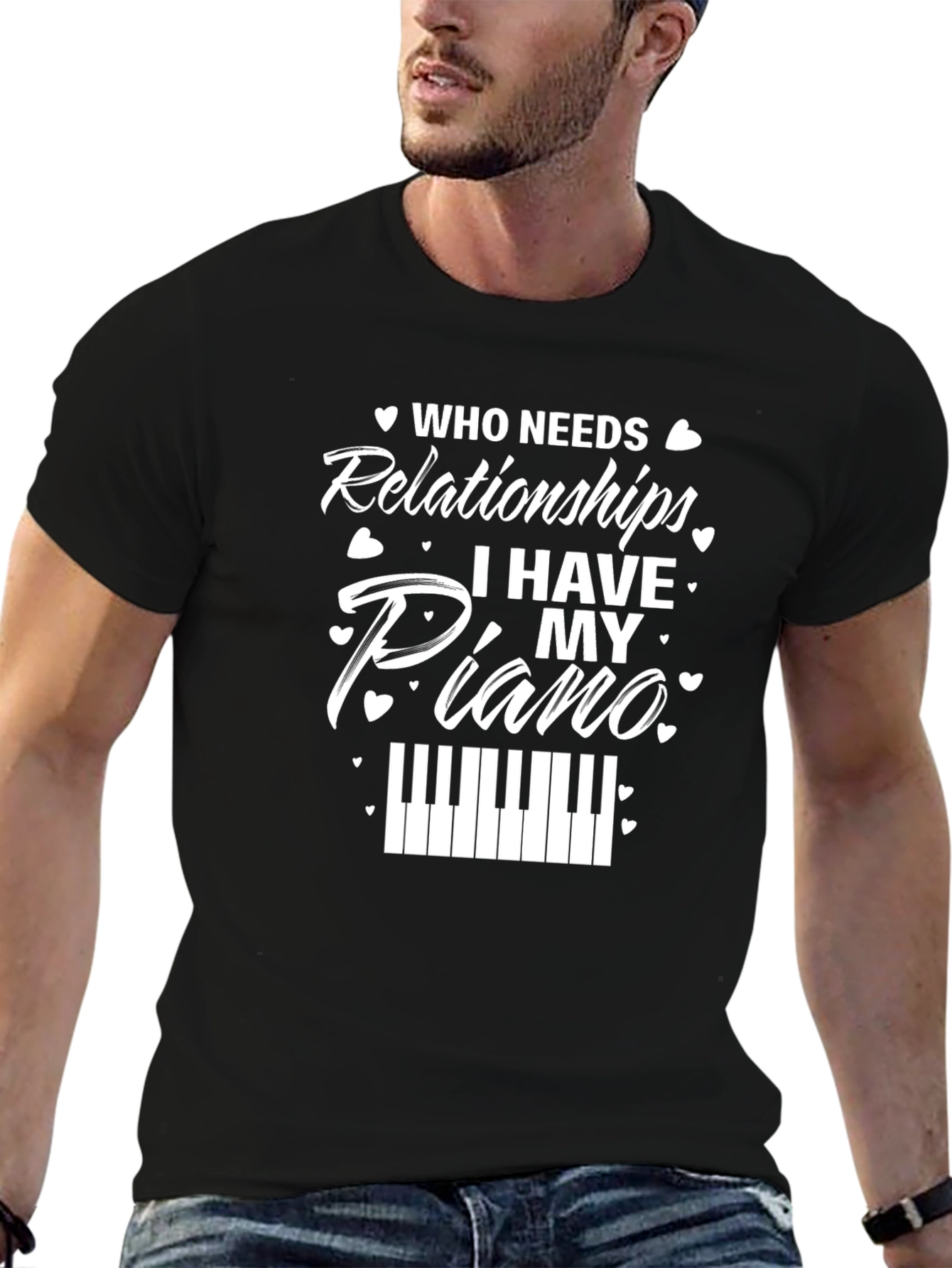 Who Needs Relationships? Piano Graphic T-Shirt