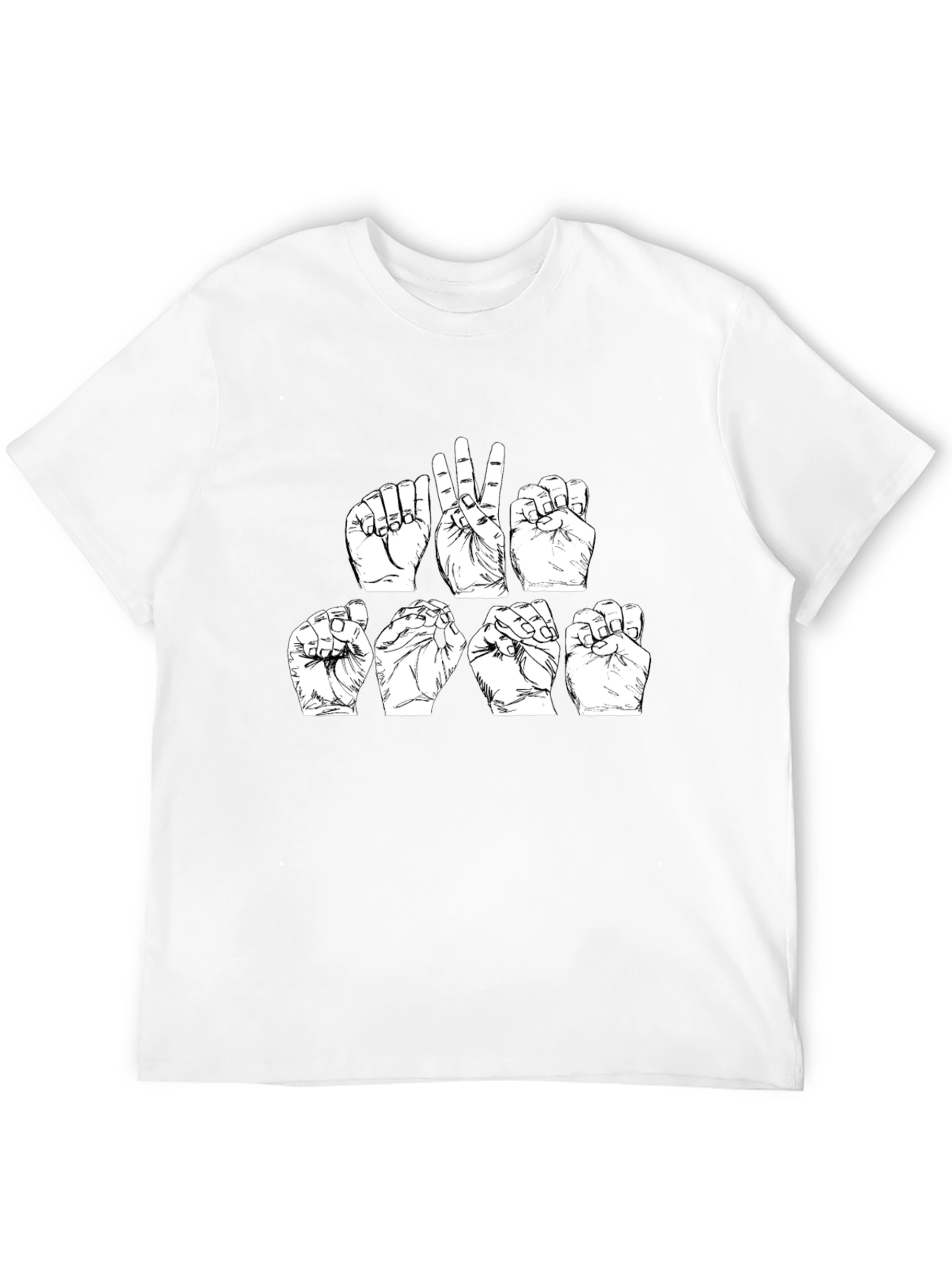 ASL Sign Language T-Shirt - Black Cotton Tee