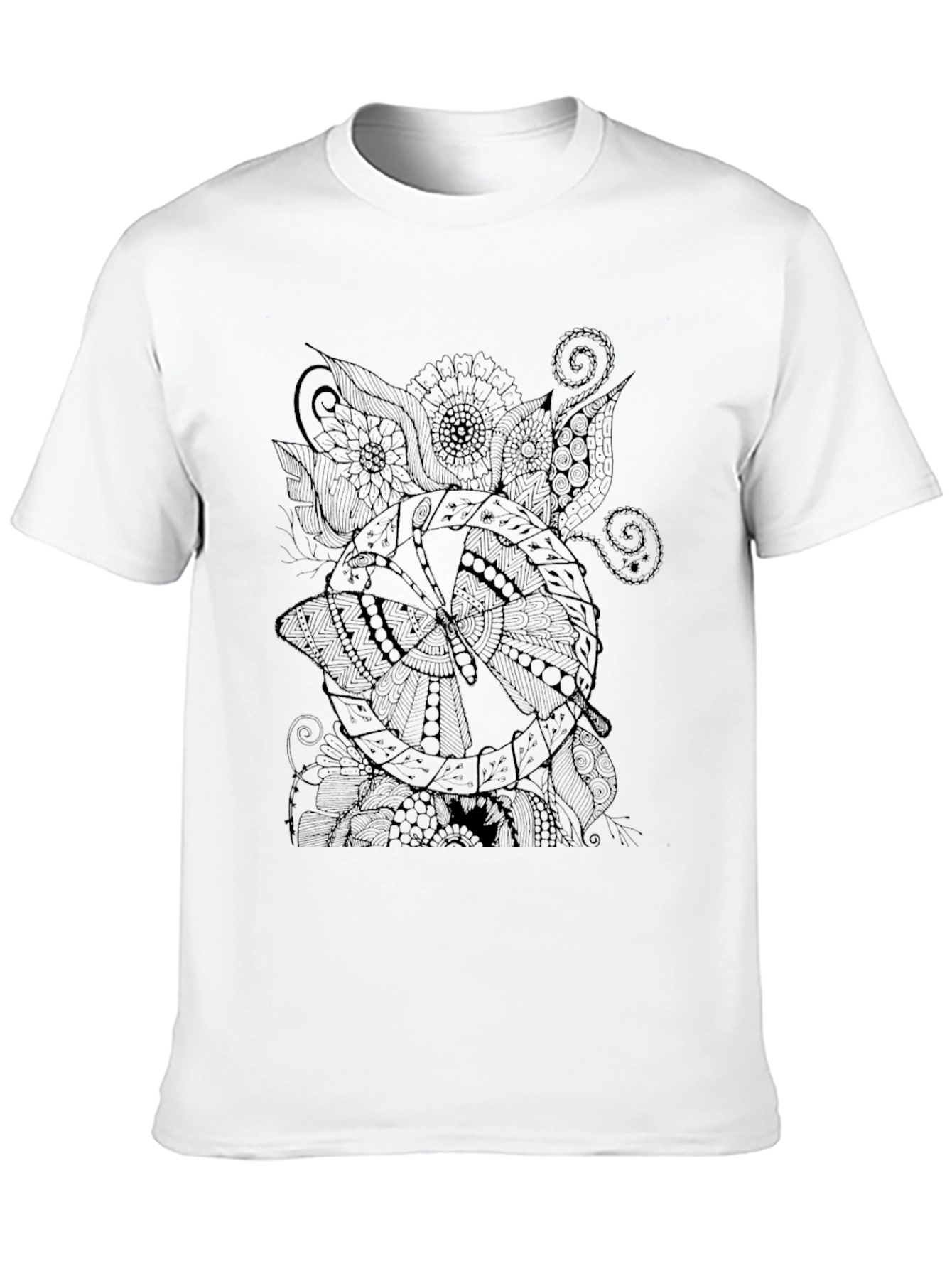 Abstract Print Black Mens T-Shirt