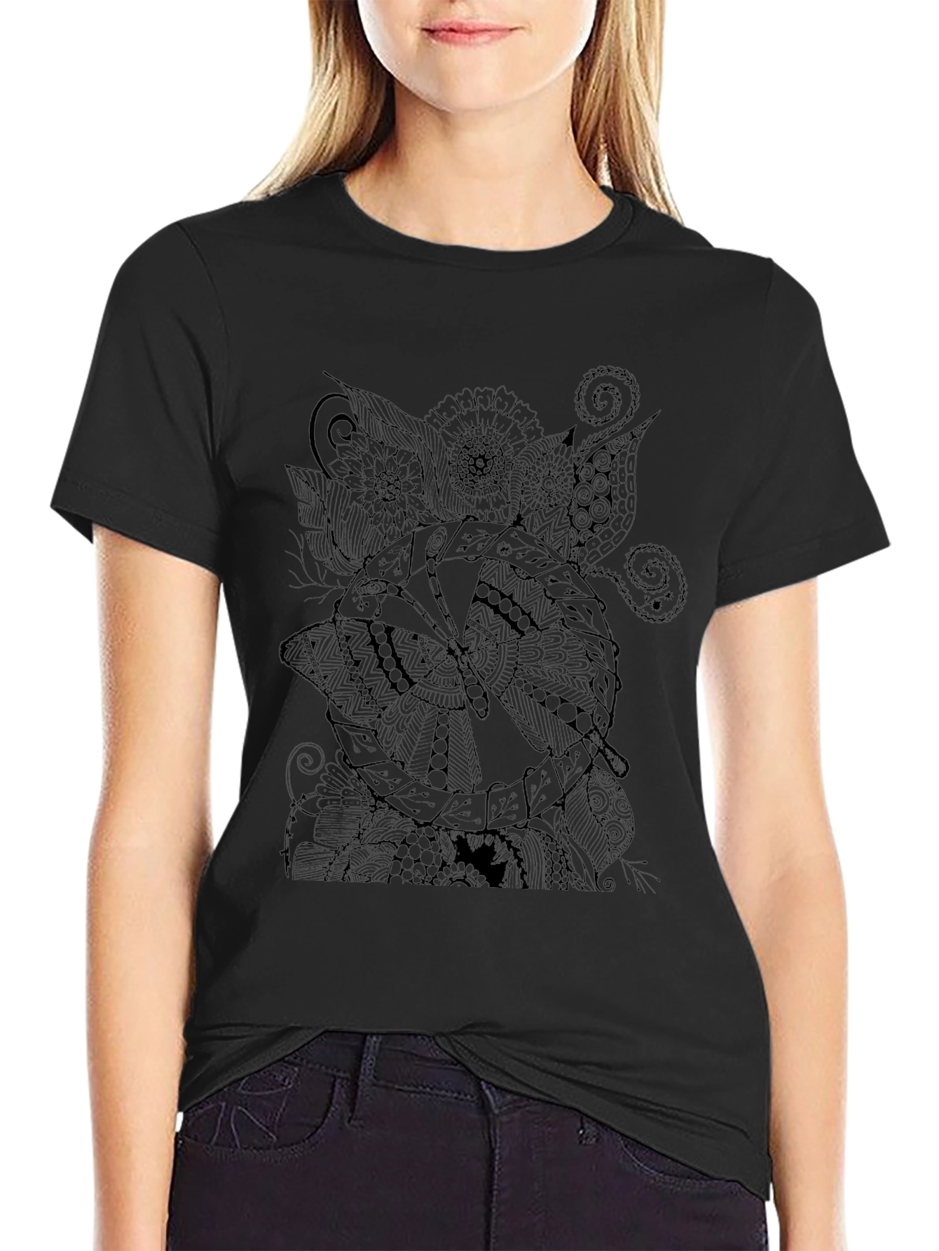 Abstract Print Black Mens T-Shirt