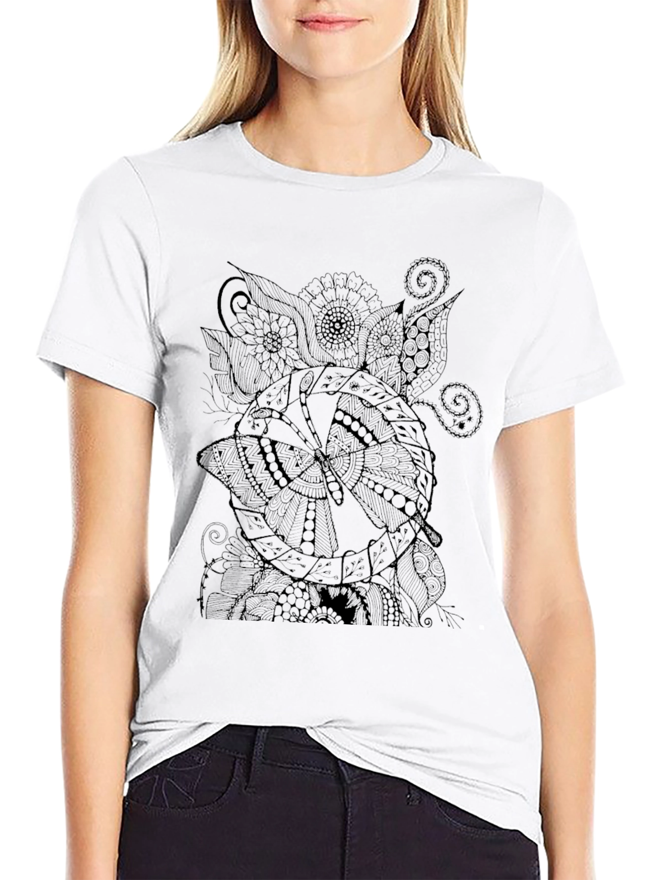Abstract Print Black Mens T-Shirt