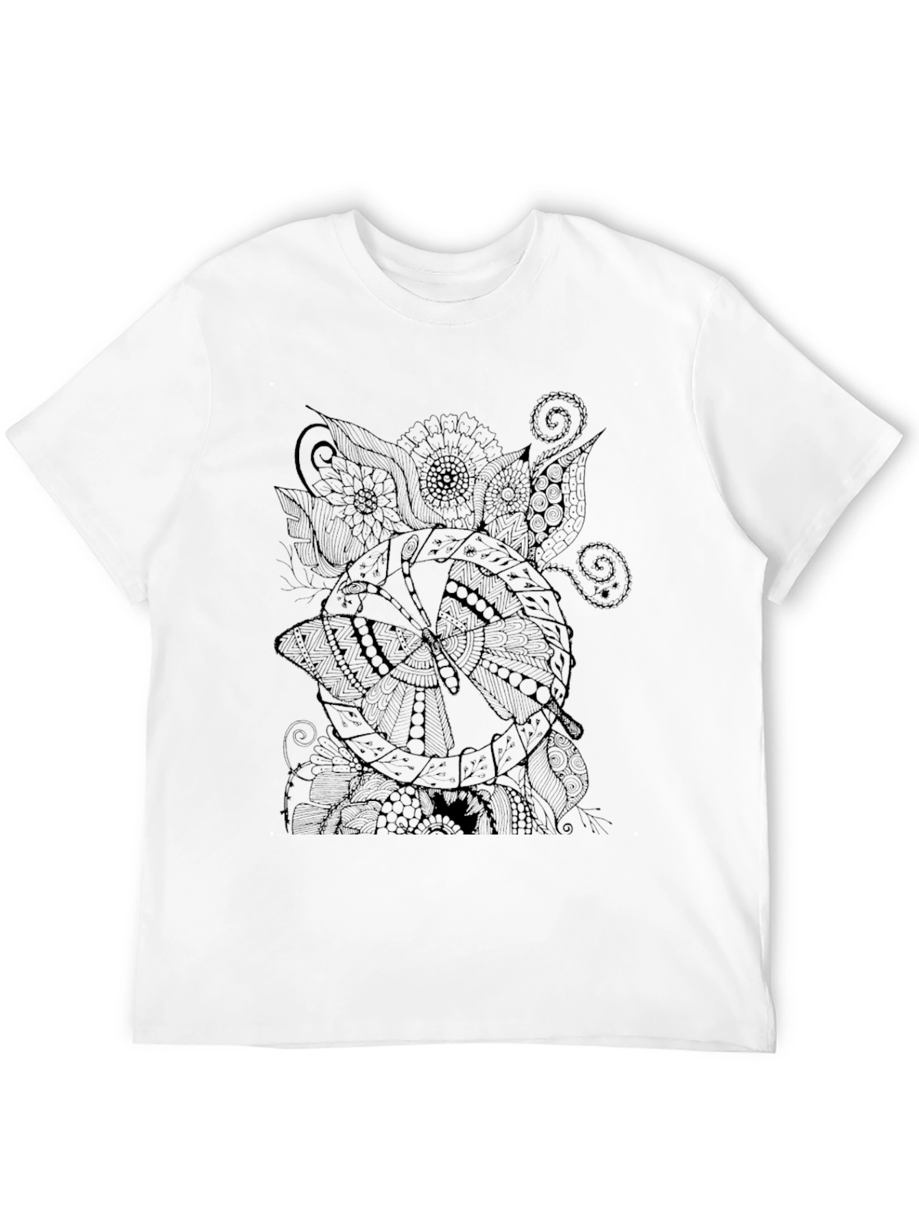 Abstract Print Black Mens T-Shirt