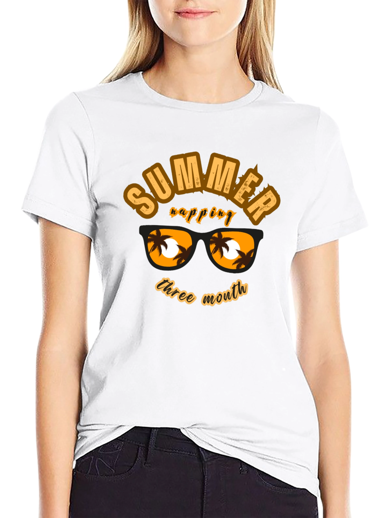 Summer Vibes Black Graphic T-Shirt