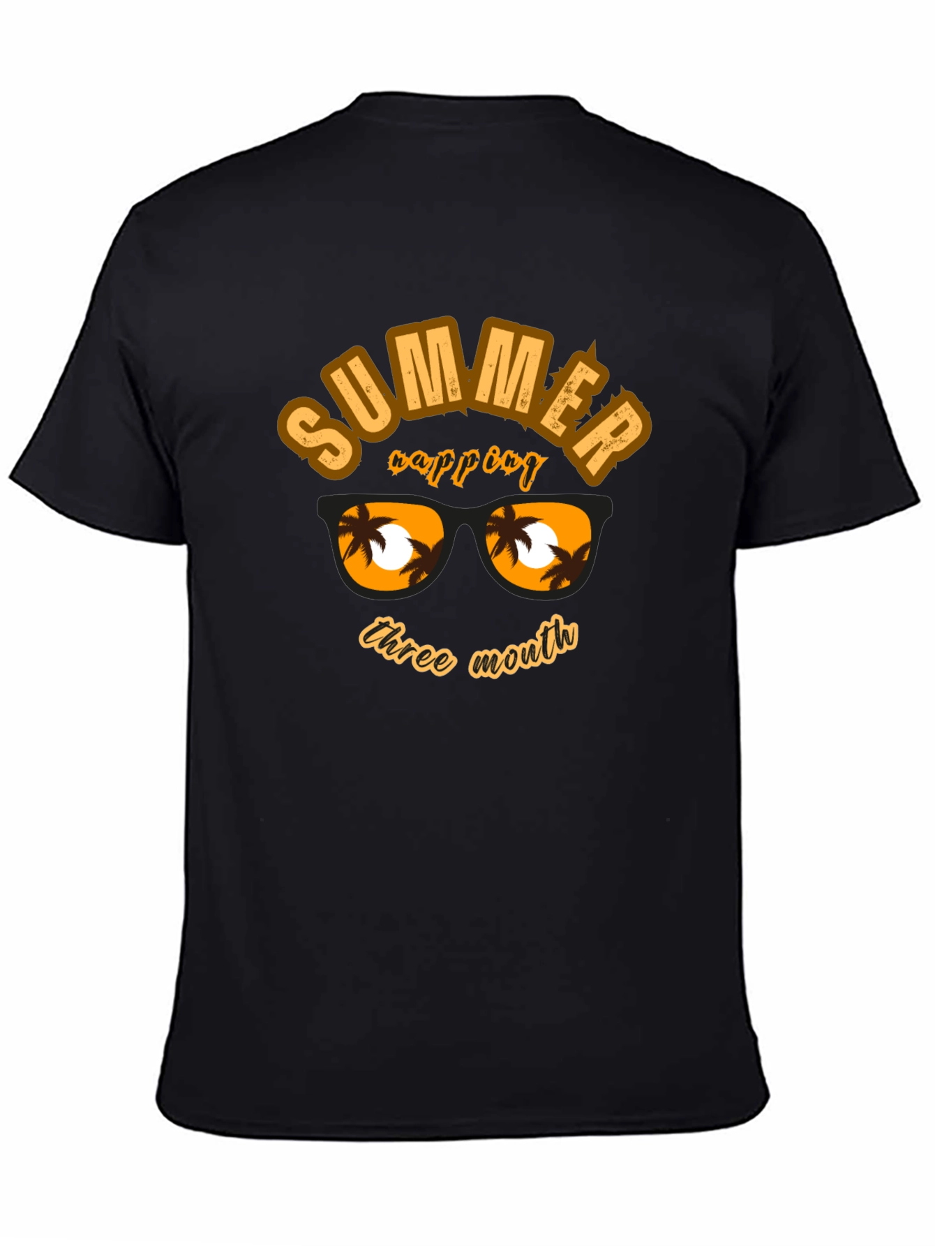Summer Vibes Black Graphic T-Shirt