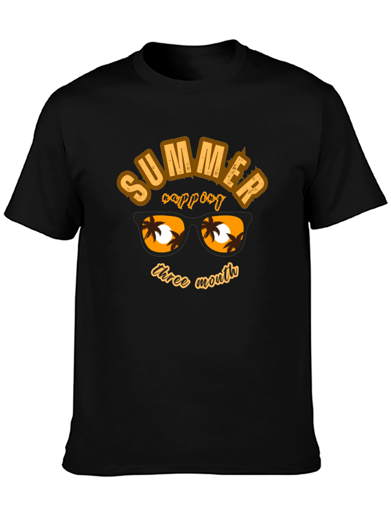 Summer Vibes Black Graphic T-Shirt