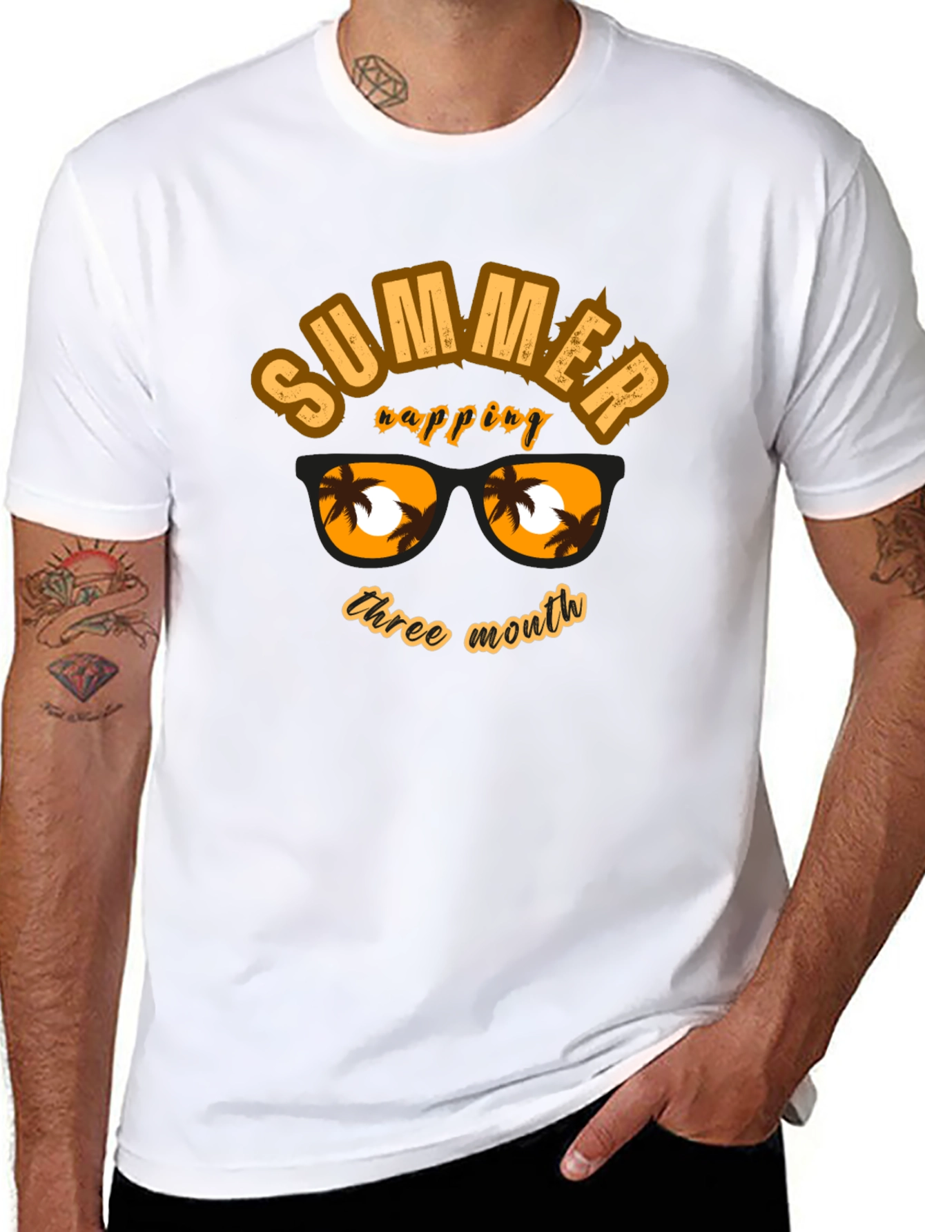 Summer Vibes Black Graphic T-Shirt