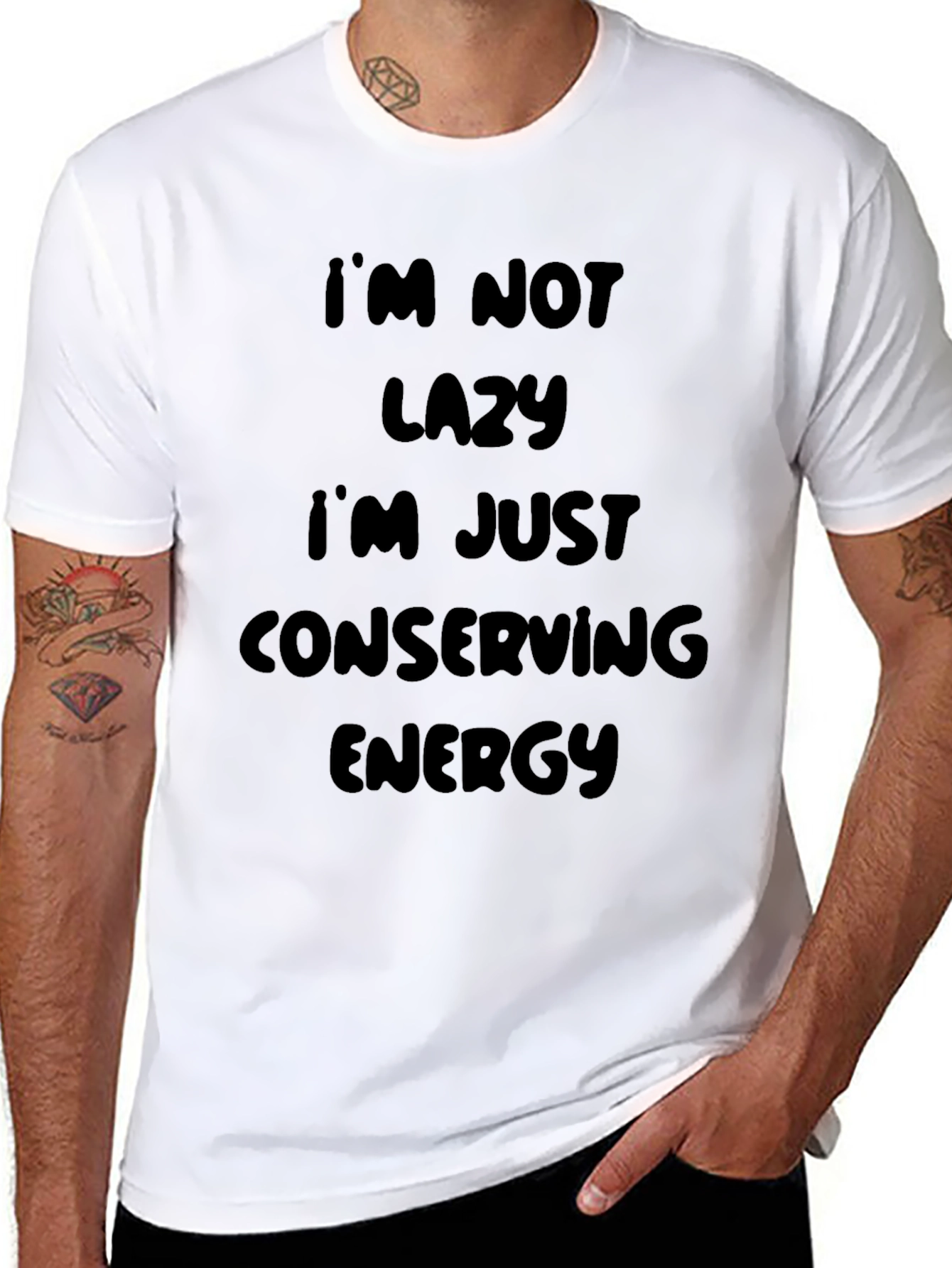 Funny Lazy T-Shirt - Conserving Energy Tee