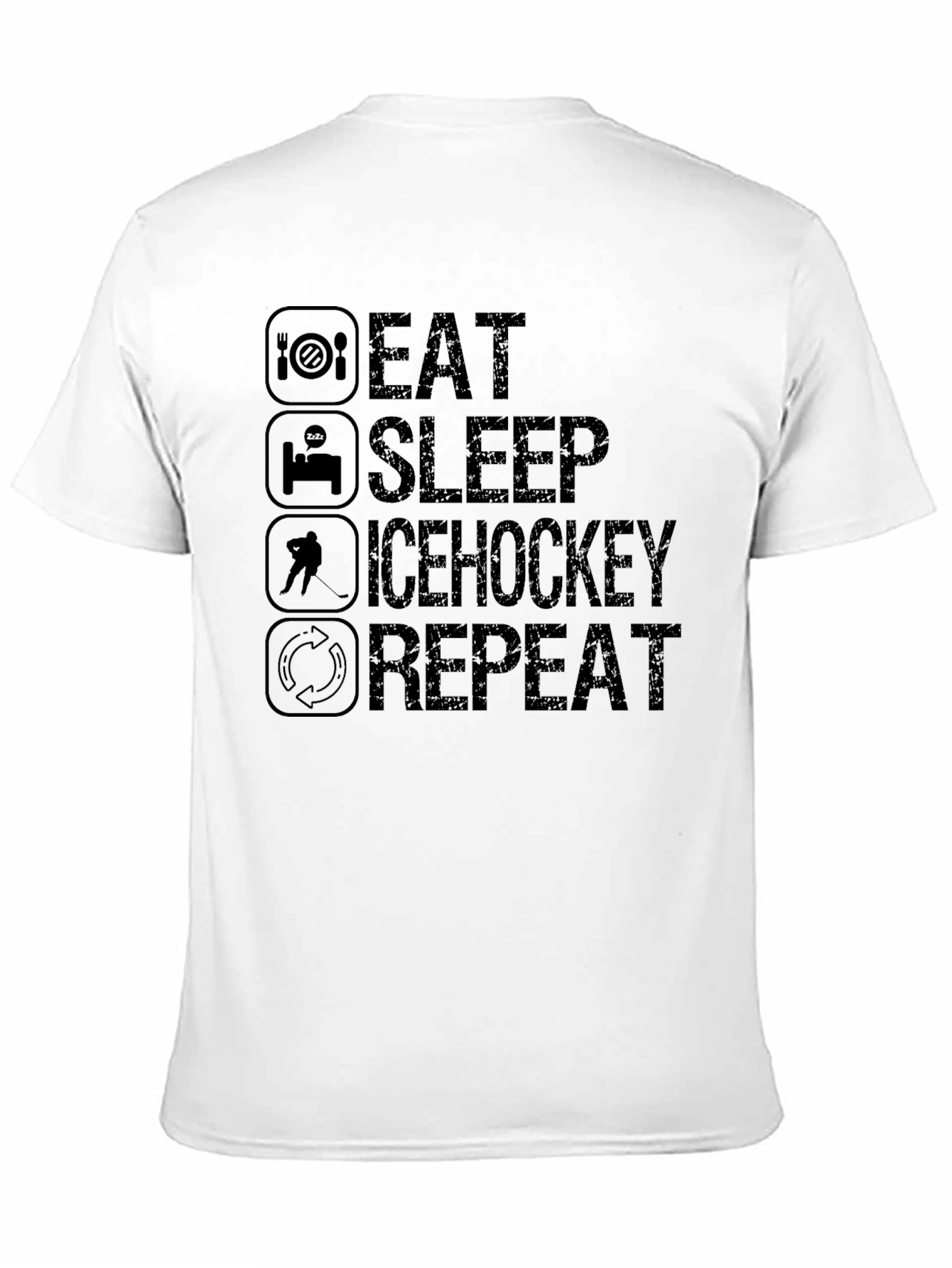 Eat Sleep Ice Hockey Repeat Black T-Shirt