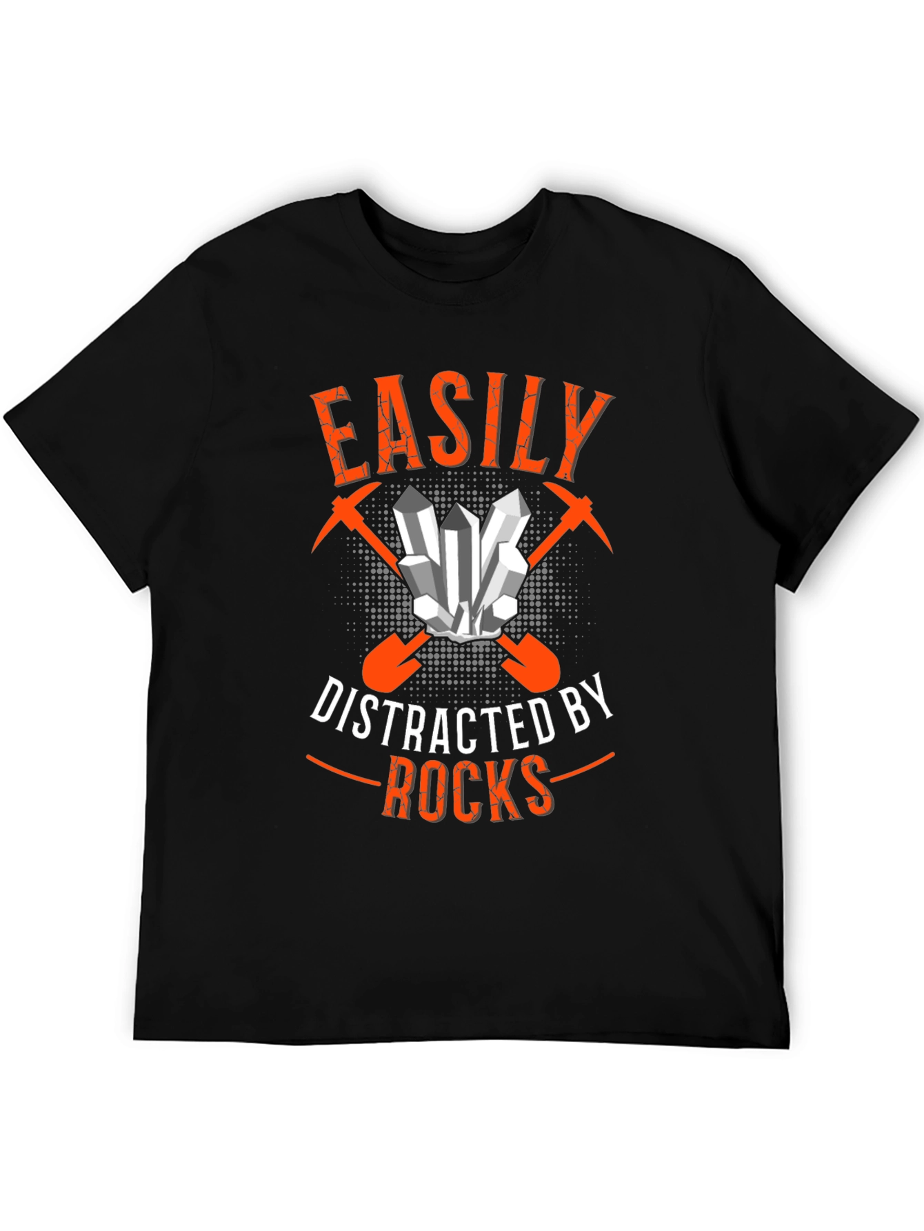 Easily Distracted By Rocks Black T-Shirt