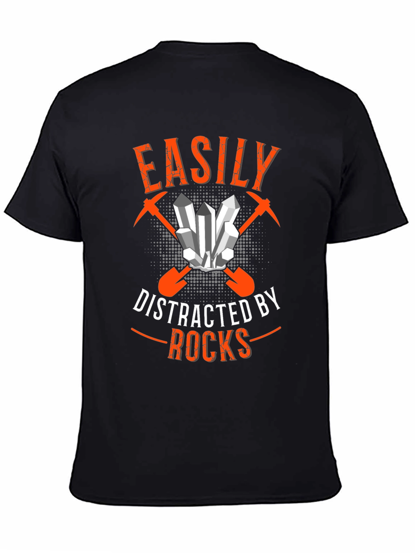 Easily Distracted By Rocks Black T-Shirt