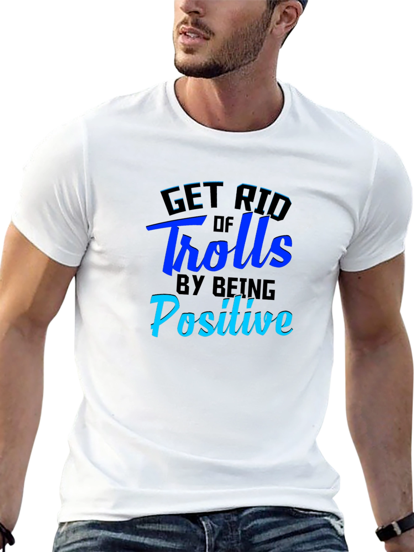 Get Rid of Trolls Positive Black T-Shirt
