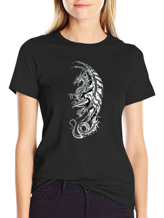 Dragon Graphic Black T-Shirt - Fantasy Style