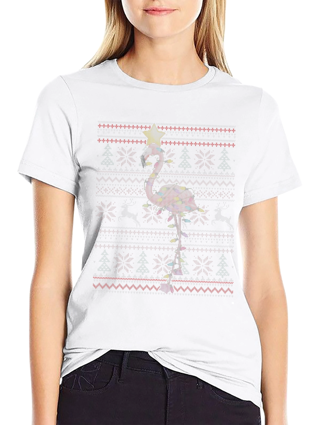 Festive Flamingo Christmas T-Shirt